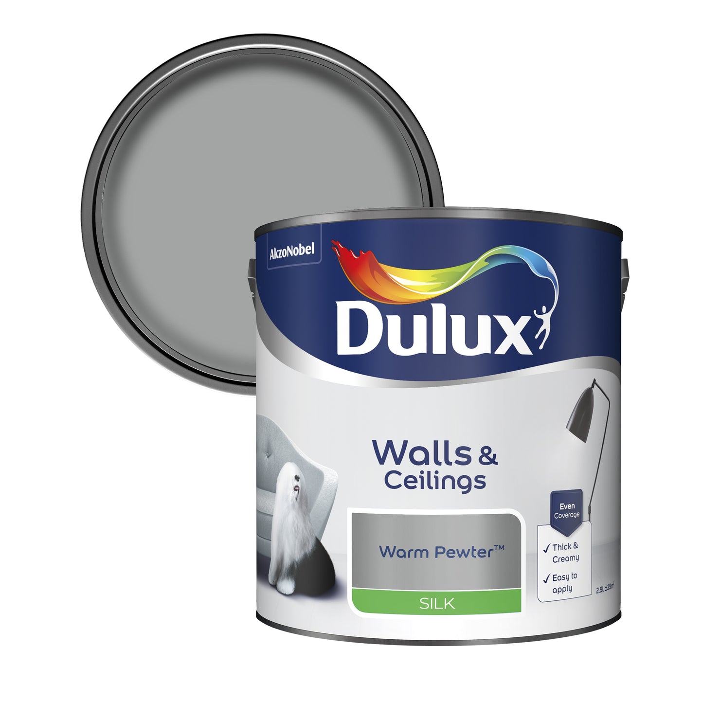 Dulux Silk Paint - Warm Pewter - 2.5 Litre