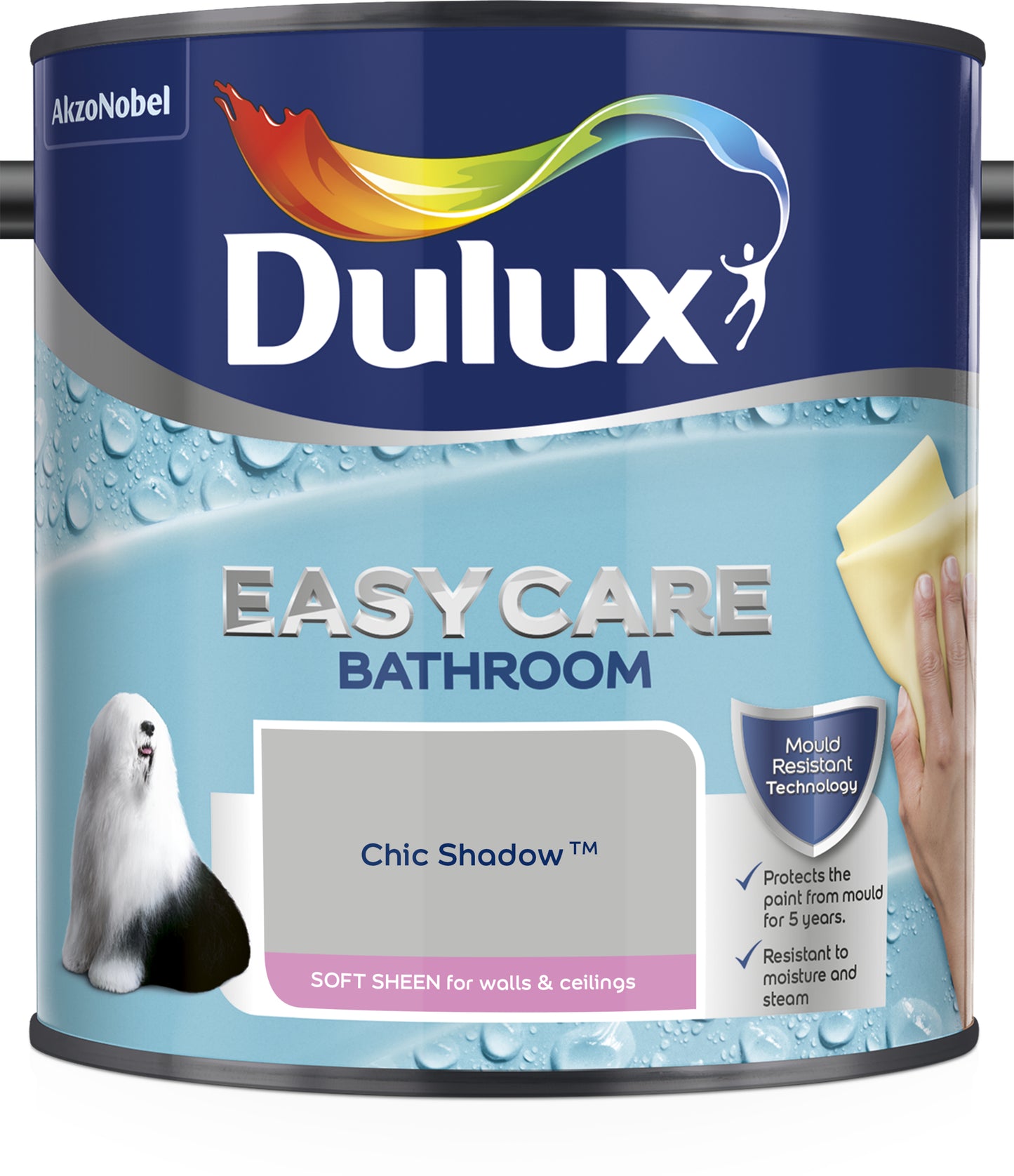 Dulux Easycare Bathroom Soft Sheen Paint - Chic Shadow - 2.5 Litre