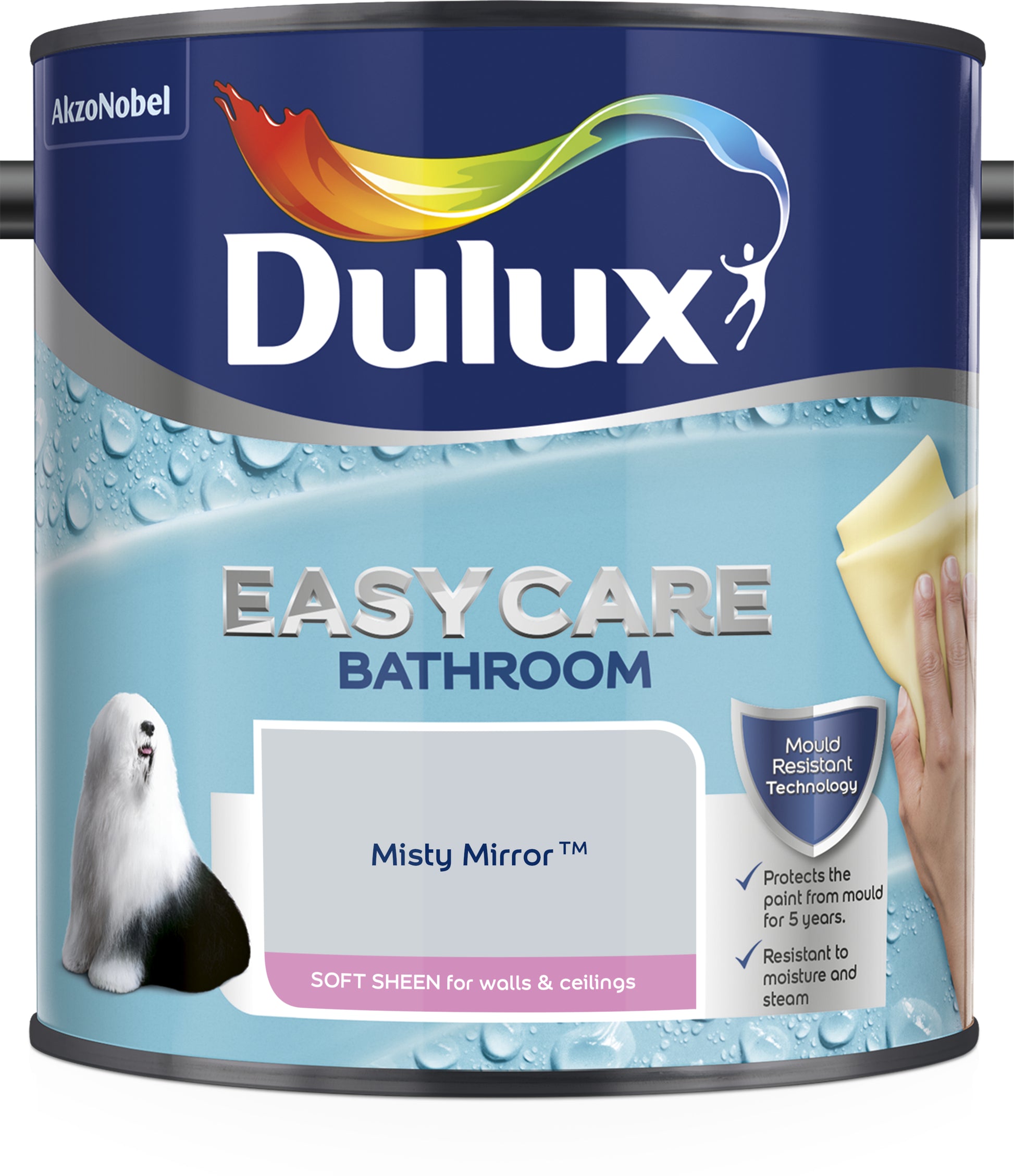 Dulux Easycare Bathroom Soft Sheen Paint - Misty Mirror - 2.5 Litre