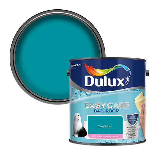 Dulux Easycare Bathroom Soft Sheen Paint - Teal Touch - 2.5 Litre