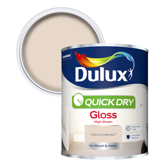 Dulux Quick Dry Gloss Paint - Natural Hessian - 750ml