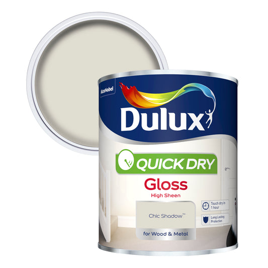 Dulux Quick Dry Gloss Paint - Chic Shadow - 750ml