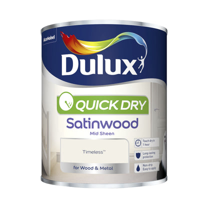 Dulux Quick Dry Satinwood Paint - Timeless - 750ml