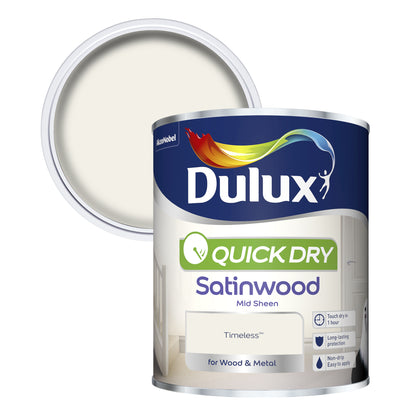 Dulux Quick Dry Satinwood Paint - Timeless - 750ml