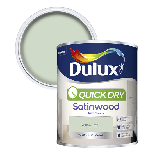 Dulux Quick Dry Satinwood Paint - Willow Tree - 750ml