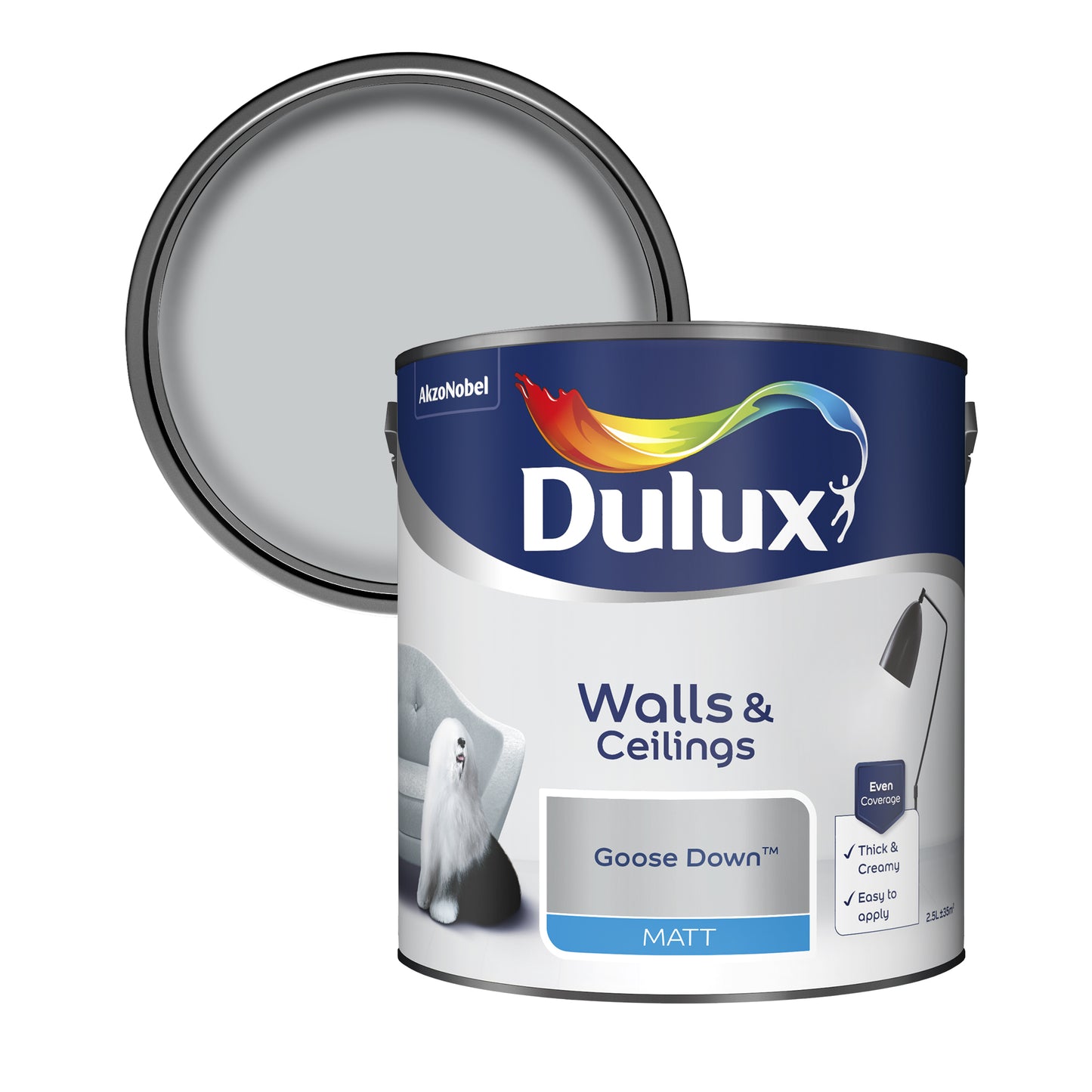 Dulux Matt Paint - Goose Down - 2.5 Litre