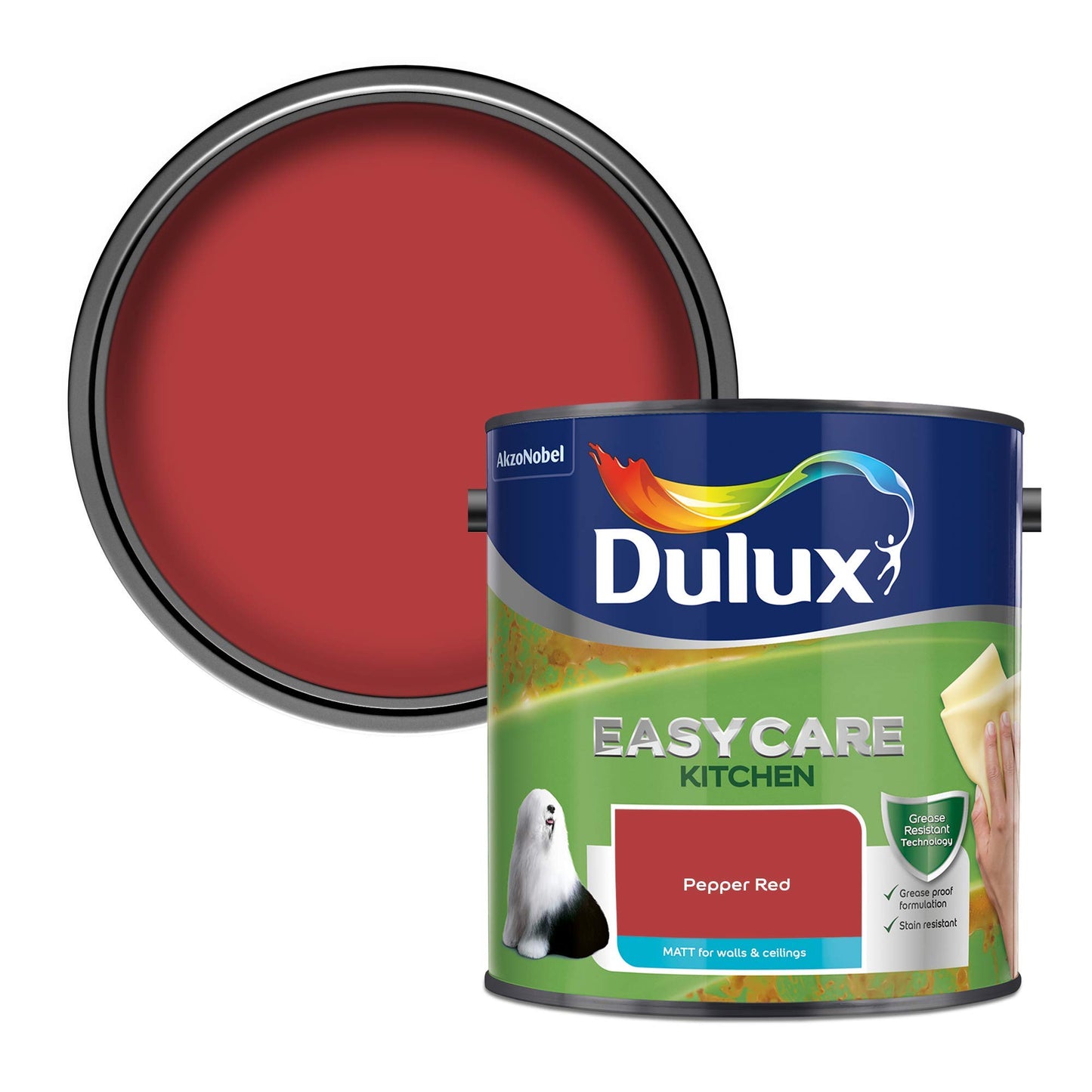 Dulux Easycare Kitchen Matt Paint - Pepper Red - 2.5 Litre