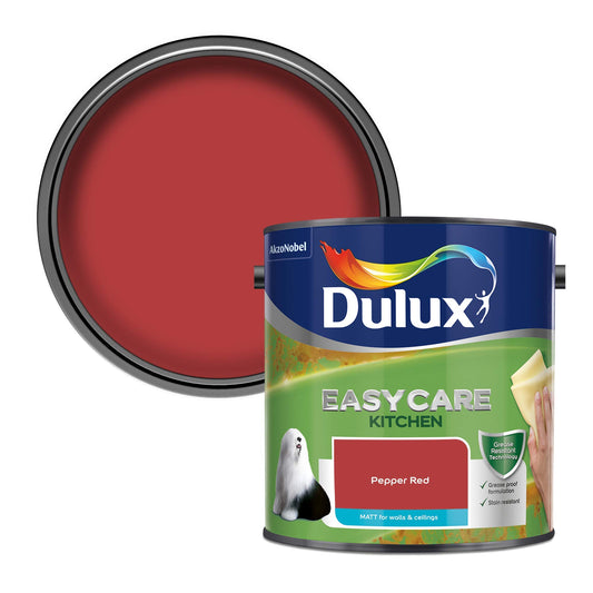 Dulux Easycare Kitchen Matt Paint - Pepper Red - 2.5 Litre