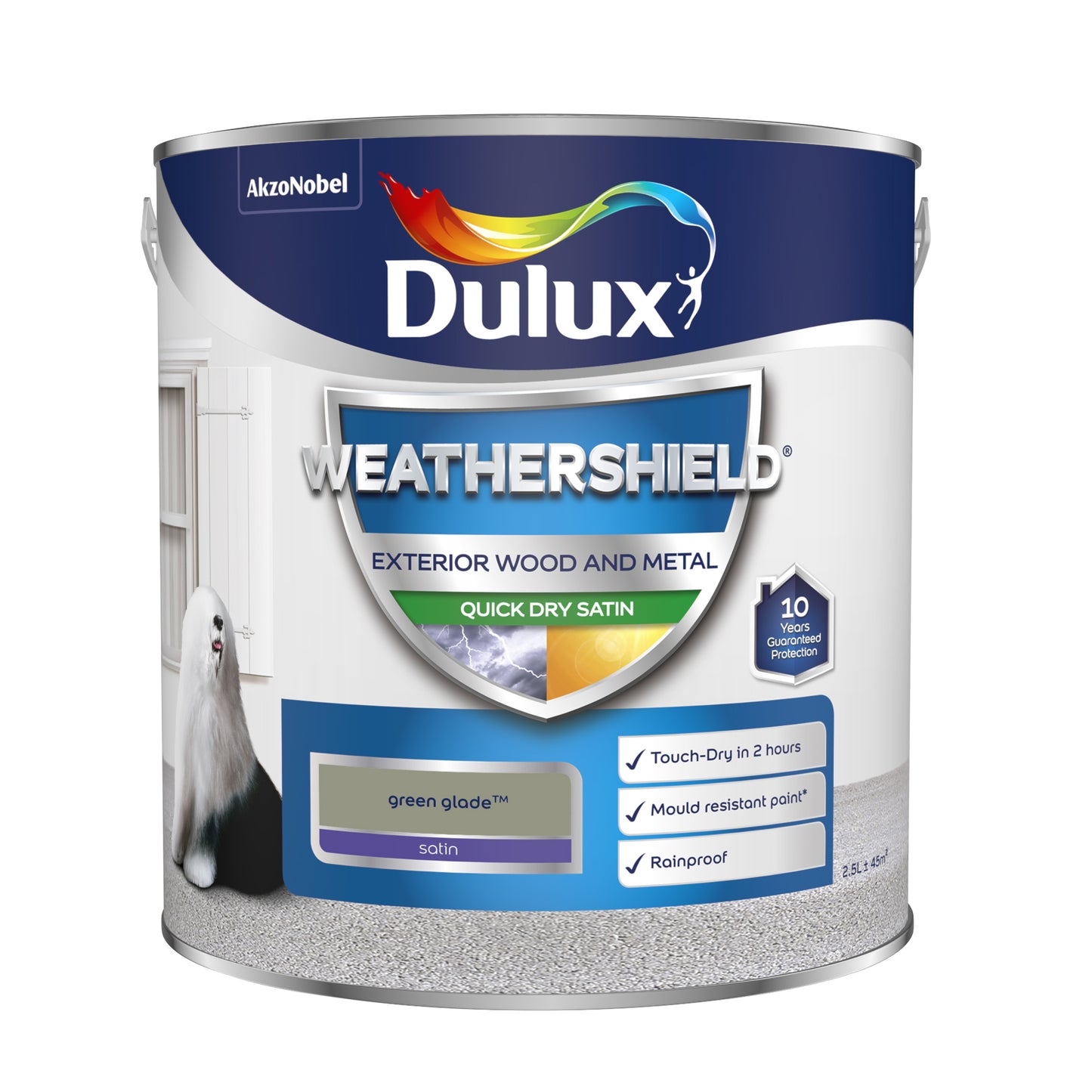 Dulux Weathershield Quick Dry Satin Paint - Green Glade - 2.5 Litre