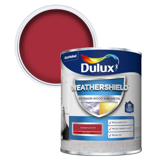 Dulux Weathershield High Gloss Paint - Cranberry Crunch - 750ml