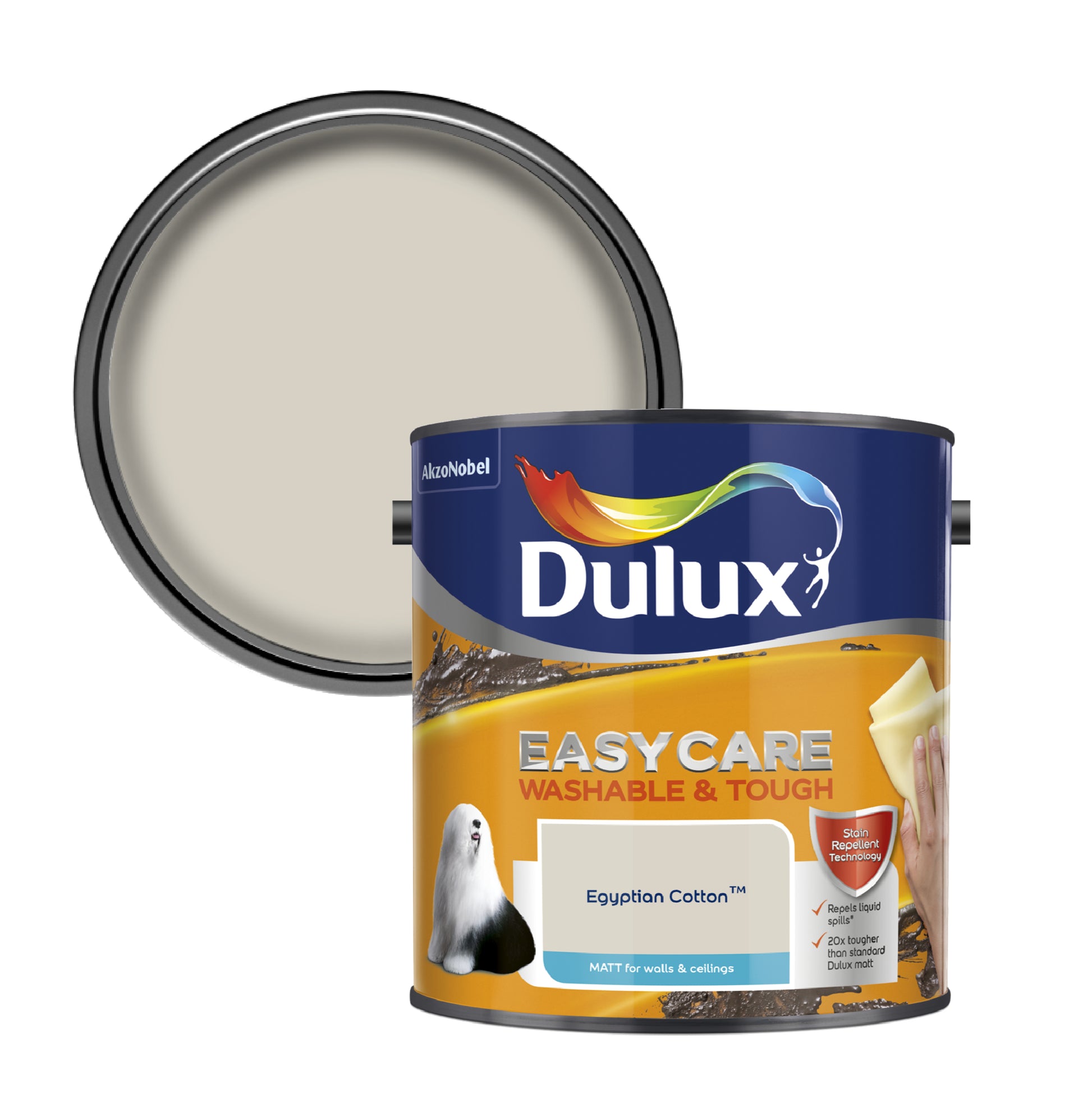 Dulux Easycare Washable & Tough Matt Paint - Egyptian Cotton - 2.5 Litre