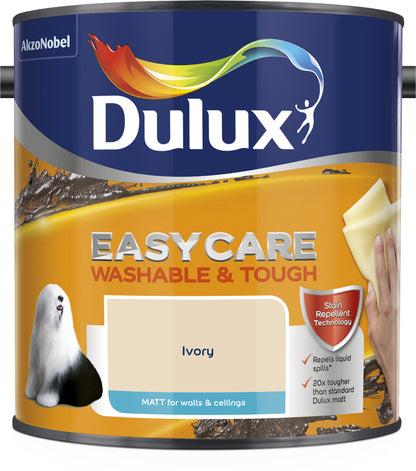 Dulux Easycare Washable & Tough Matt Paint - Ivory - 2.5 Litre