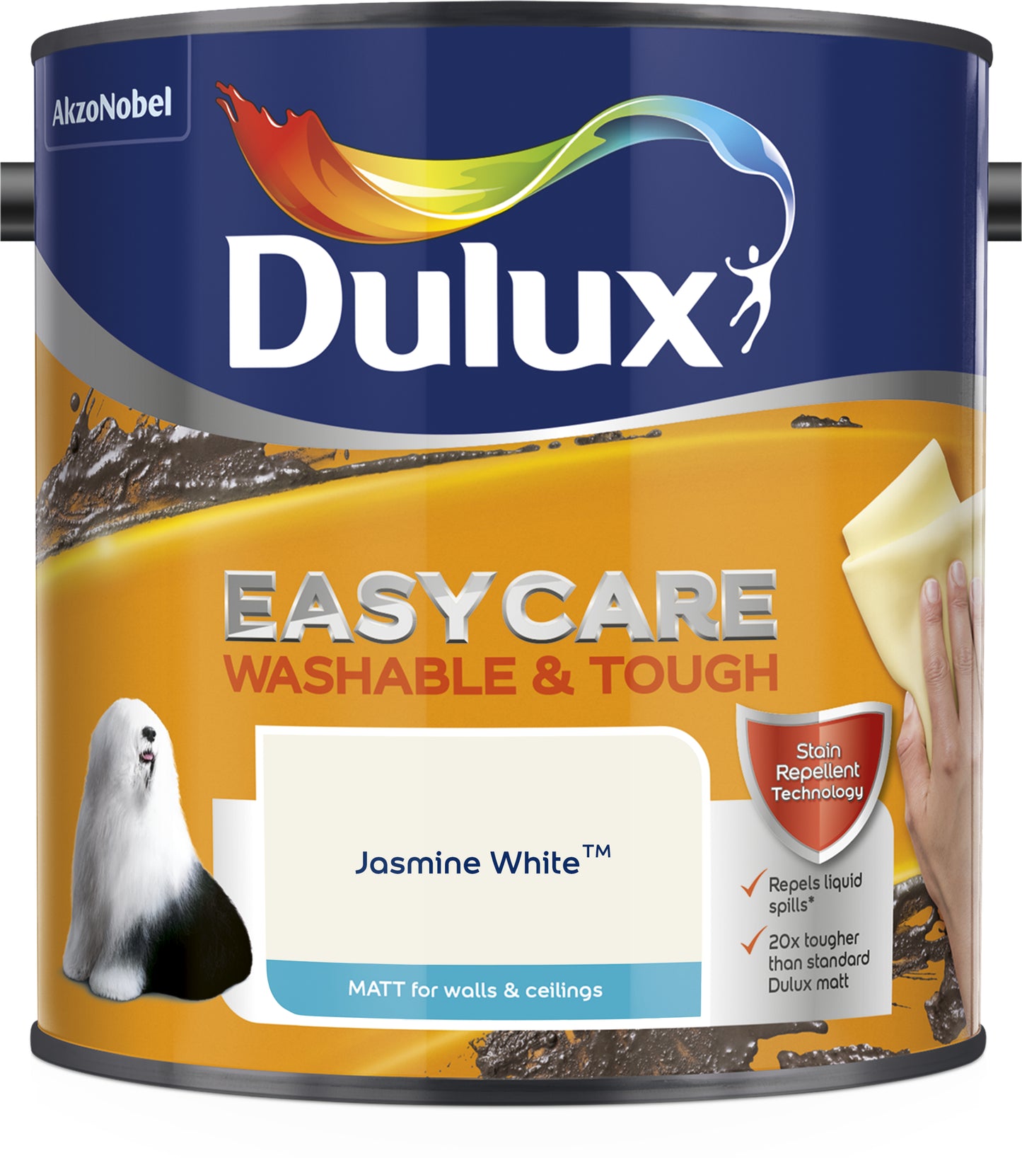 Dulux Easycare Washable & Tough Matt Paint - Jasmine White - 2.5 Litre