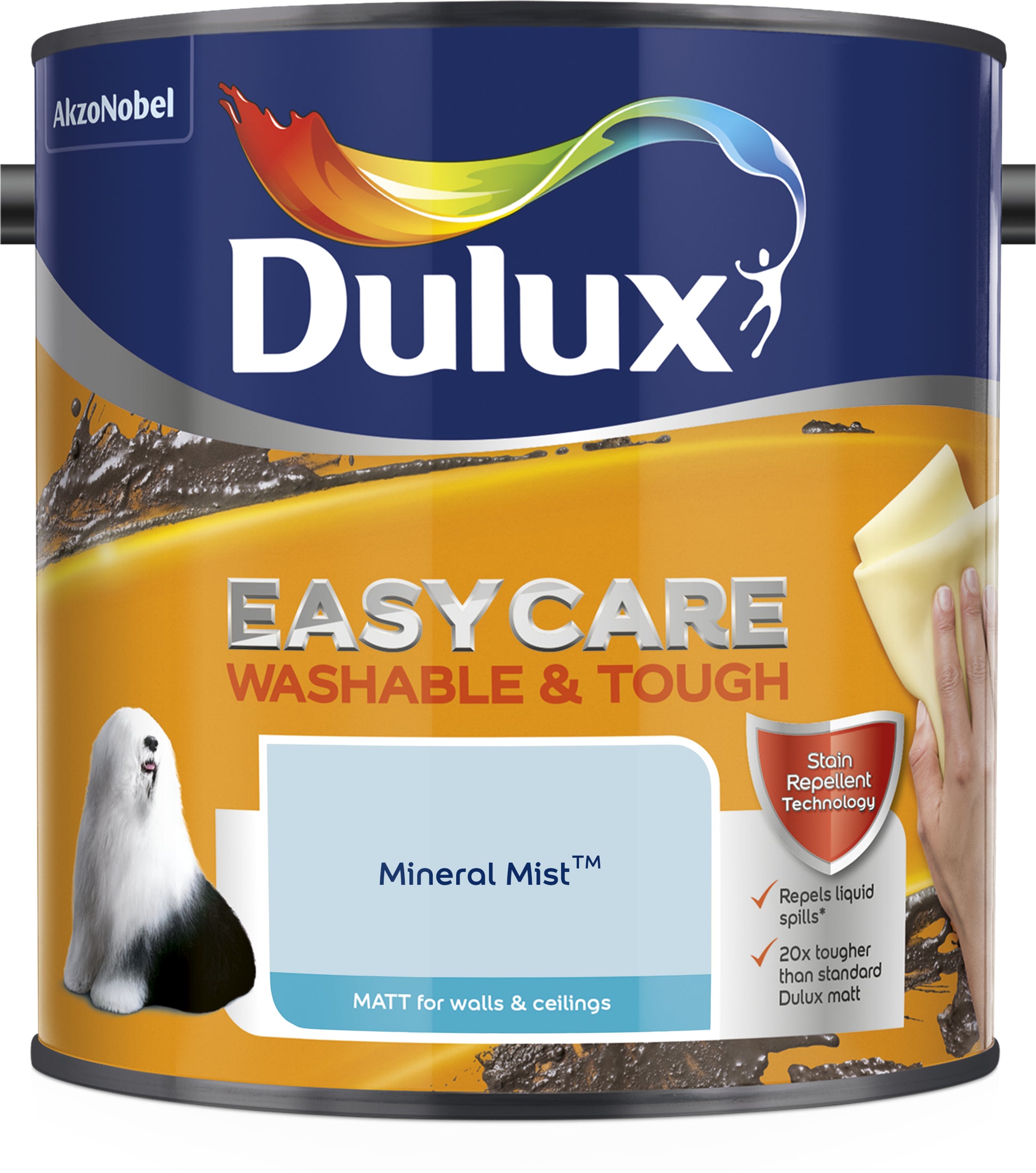 Dulux Easycare Washable & Tough Matt Paint - Mineral Mist - 2.5 Litre