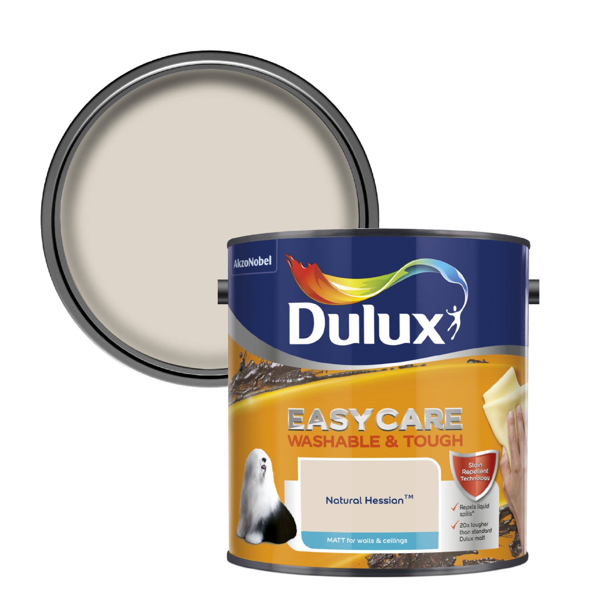 Dulux Easycare Washable & Tough Matt Paint - Natural Hessian - 2.5 Litre