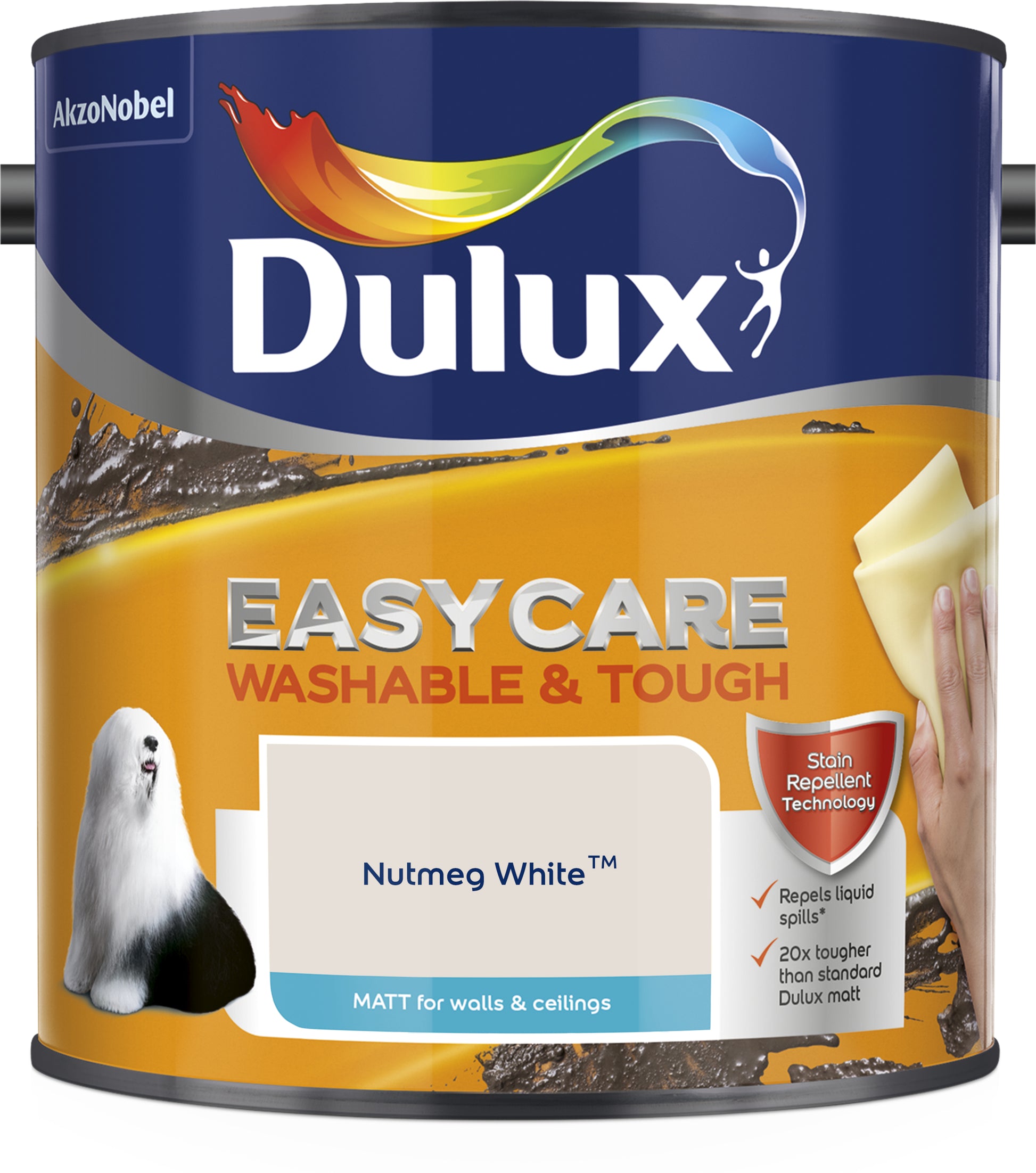 Dulux Easycare Washable & Tough Matt Paint - Nutmeg White - 2.5 Litre