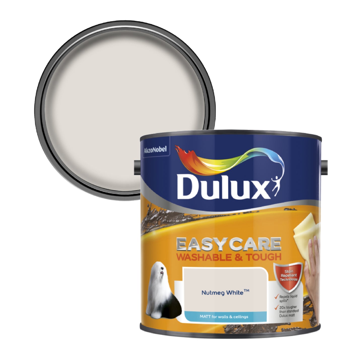 Dulux Easycare Washable & Tough Matt Paint - Nutmeg White - 2.5 Litre