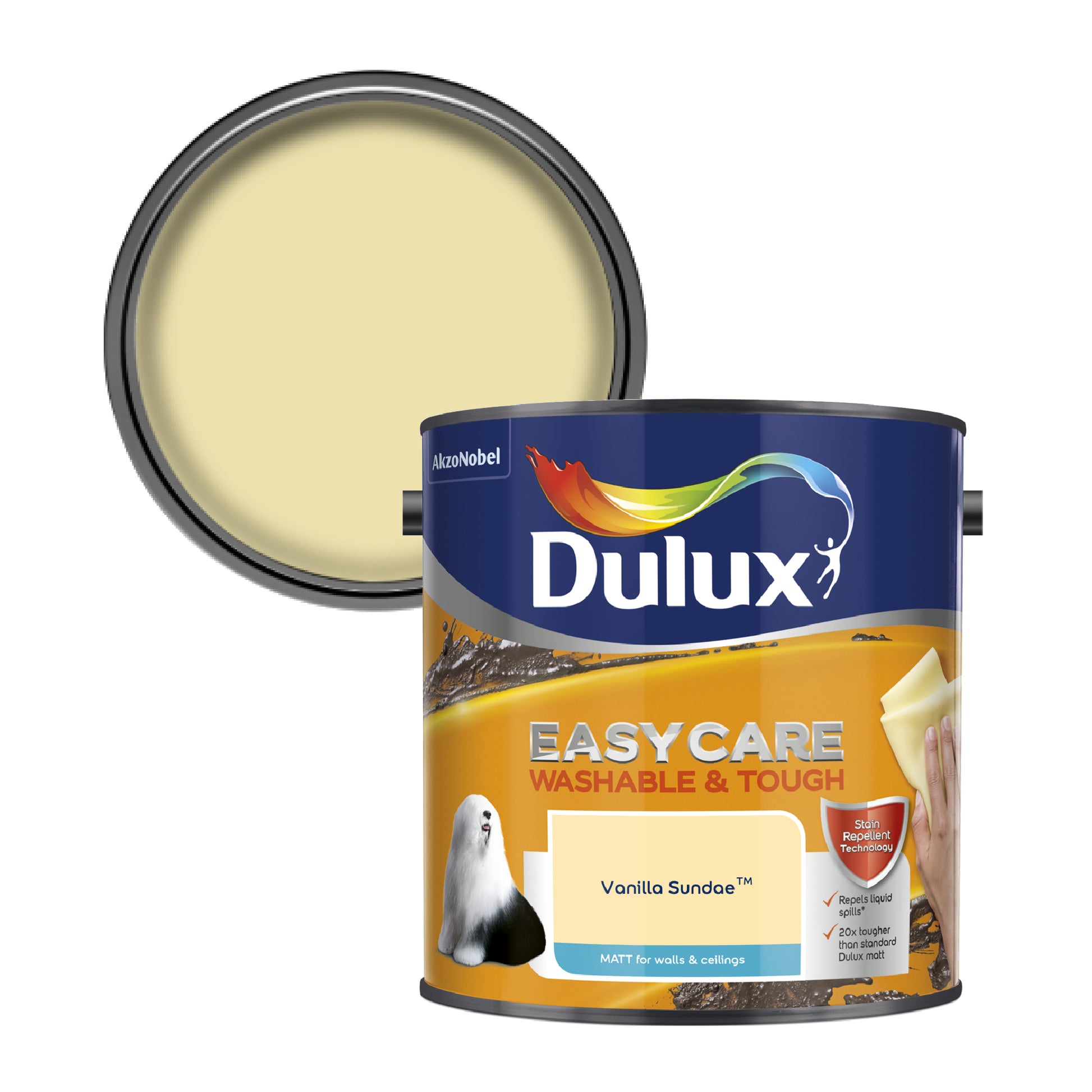 Dulux Easycare Washable & Tough Matt Paint - Vanilla Sundae - 2.5 Litre