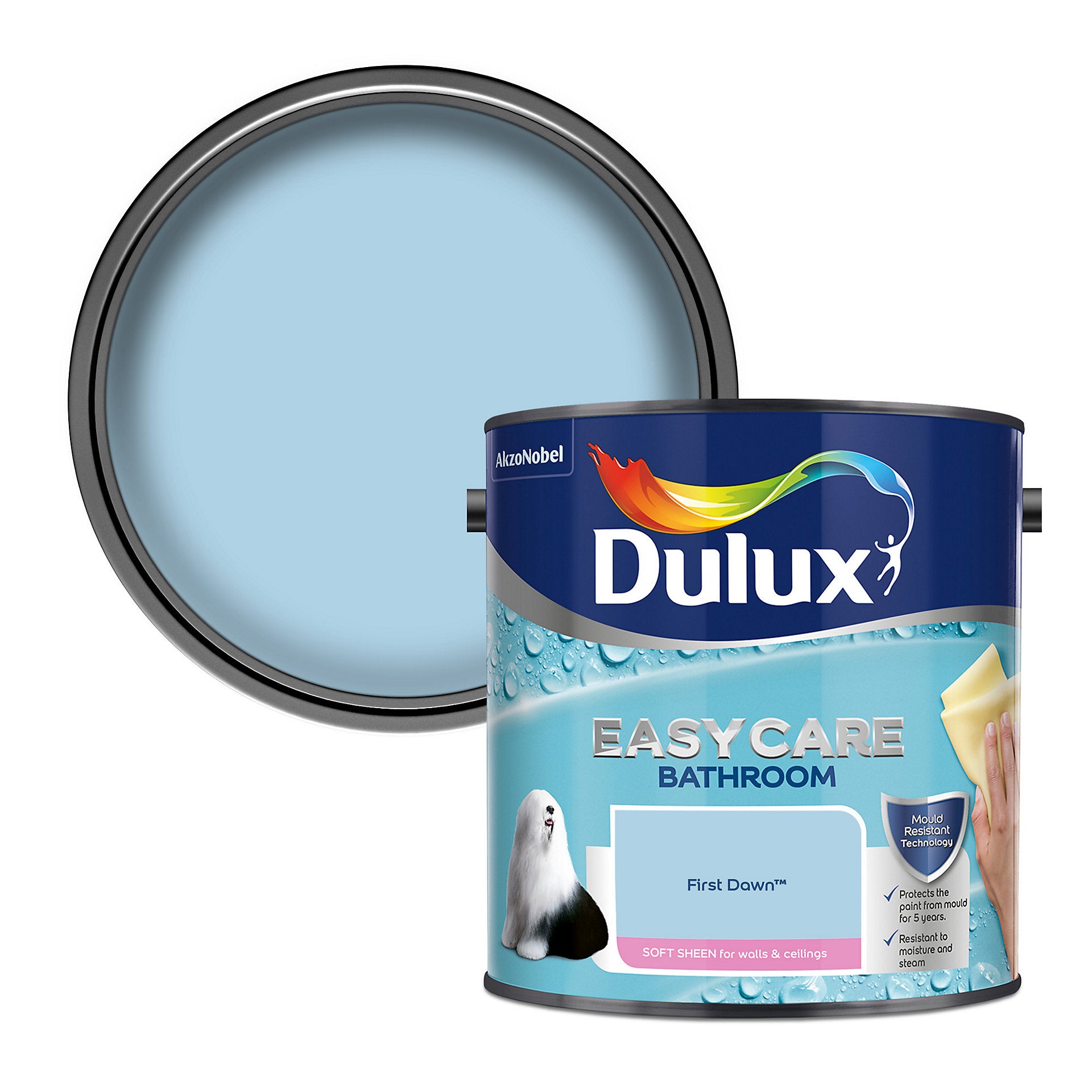 Dulux Easycare Bathroom Soft Sheen Paint - First Dawn - 2.5 Litre