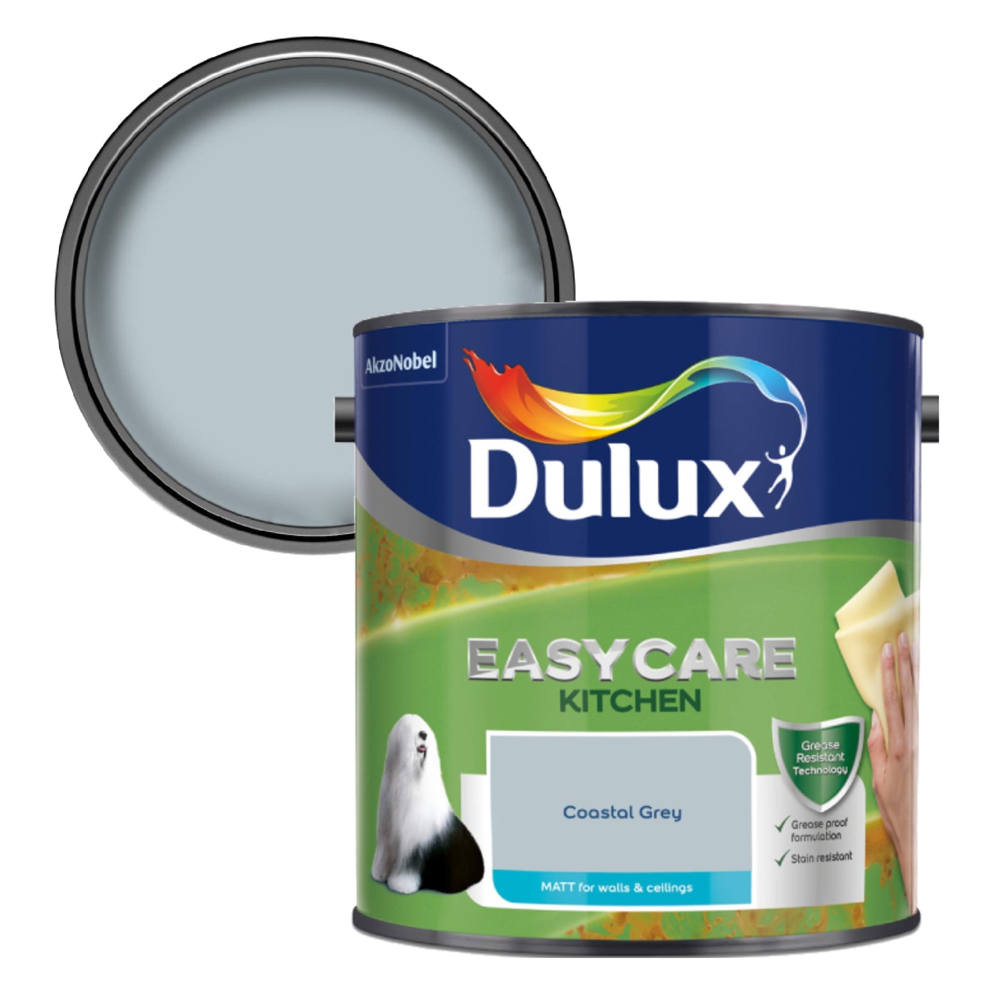 Dulux Easycare Kitchen Matt Paint - Coastal Grey - 2.5 Litre