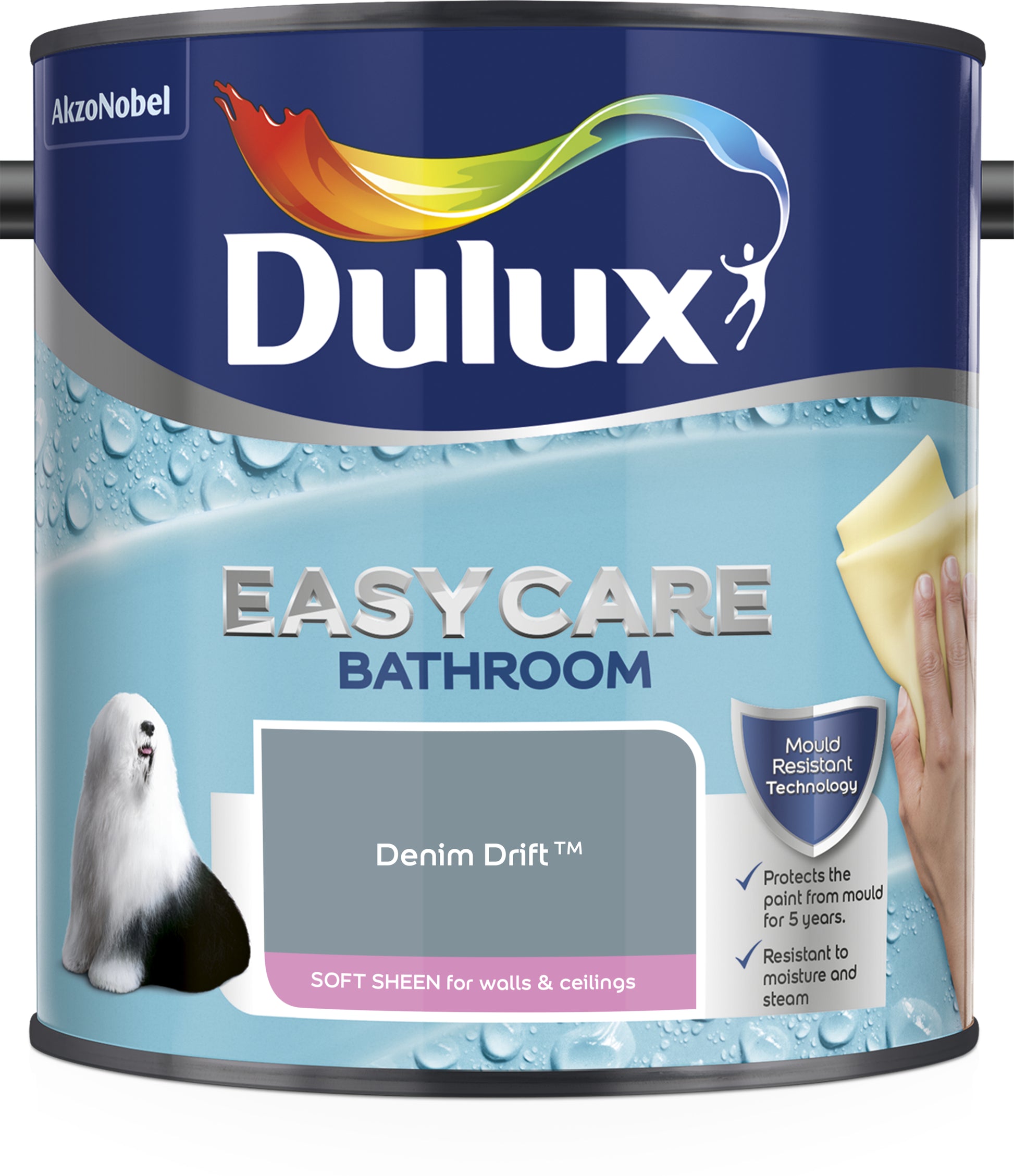 Dulux Easycare Bathroom Soft Sheen Paint - Denim Drift - 2.5 Litre