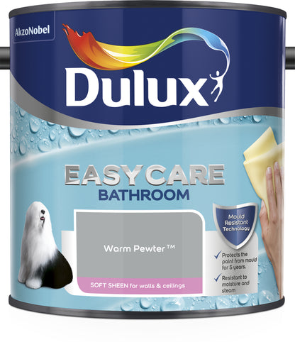 Dulux Easycare Bathroom Soft Sheen Paint - Warm Pewter - 2.5 Litre