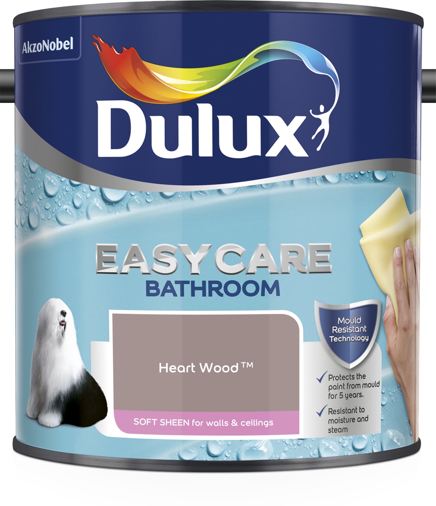 Dulux Easycare Bathroom Soft Sheen Paint - Heart Wood - 2.5 Litre