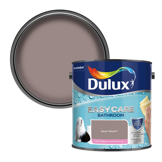 Dulux Easycare Bathroom Soft Sheen Paint - Heart Wood - 2.5 Litre