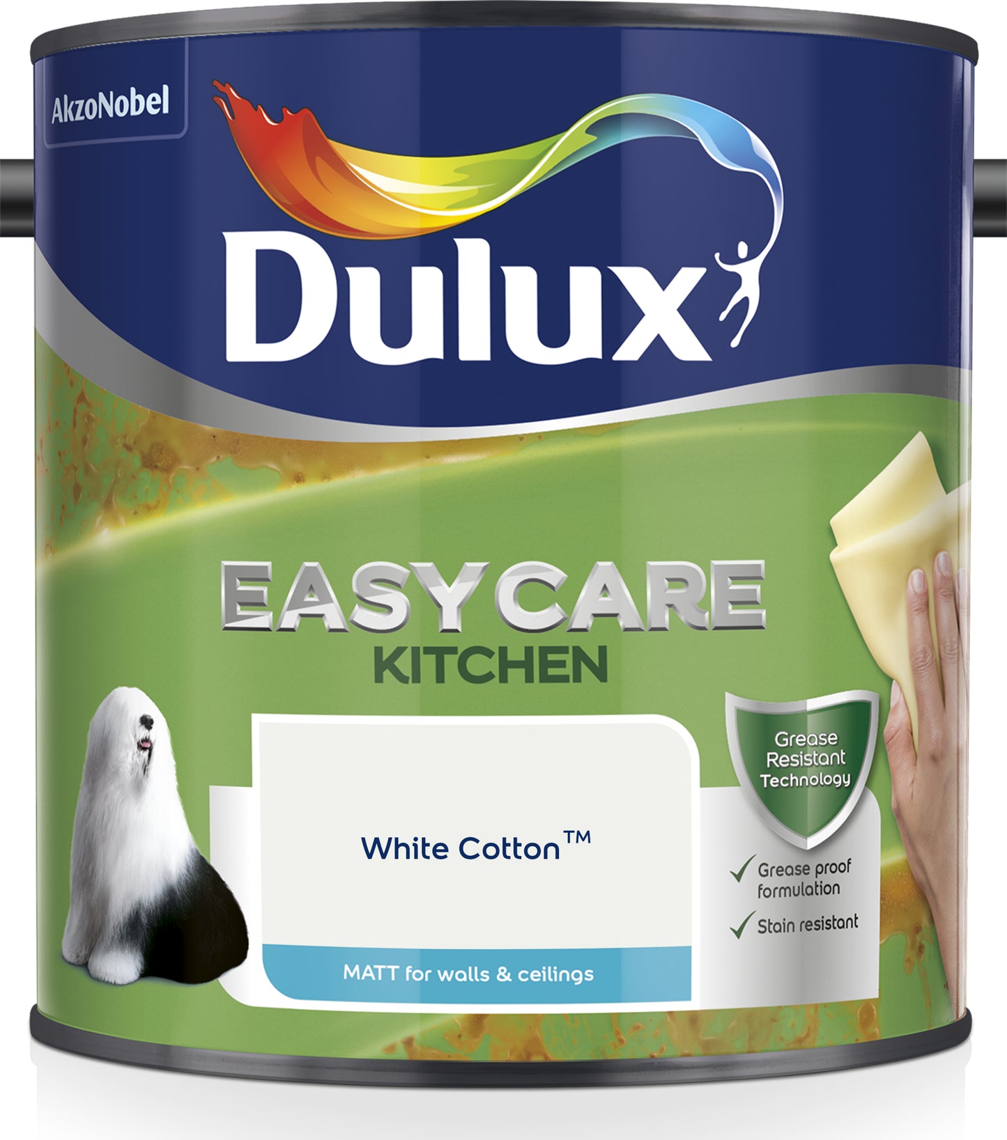 Dulux Easycare Kitchen Matt Paint - White Cotton - 2.5 Litre