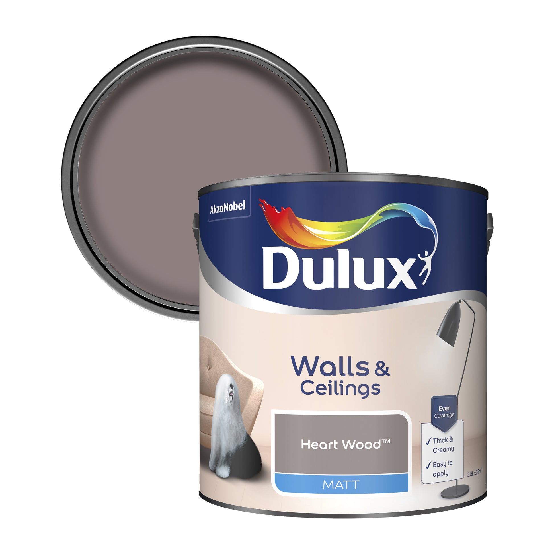 Dulux Matt Paint - Heart Wood - 2.5 Litre