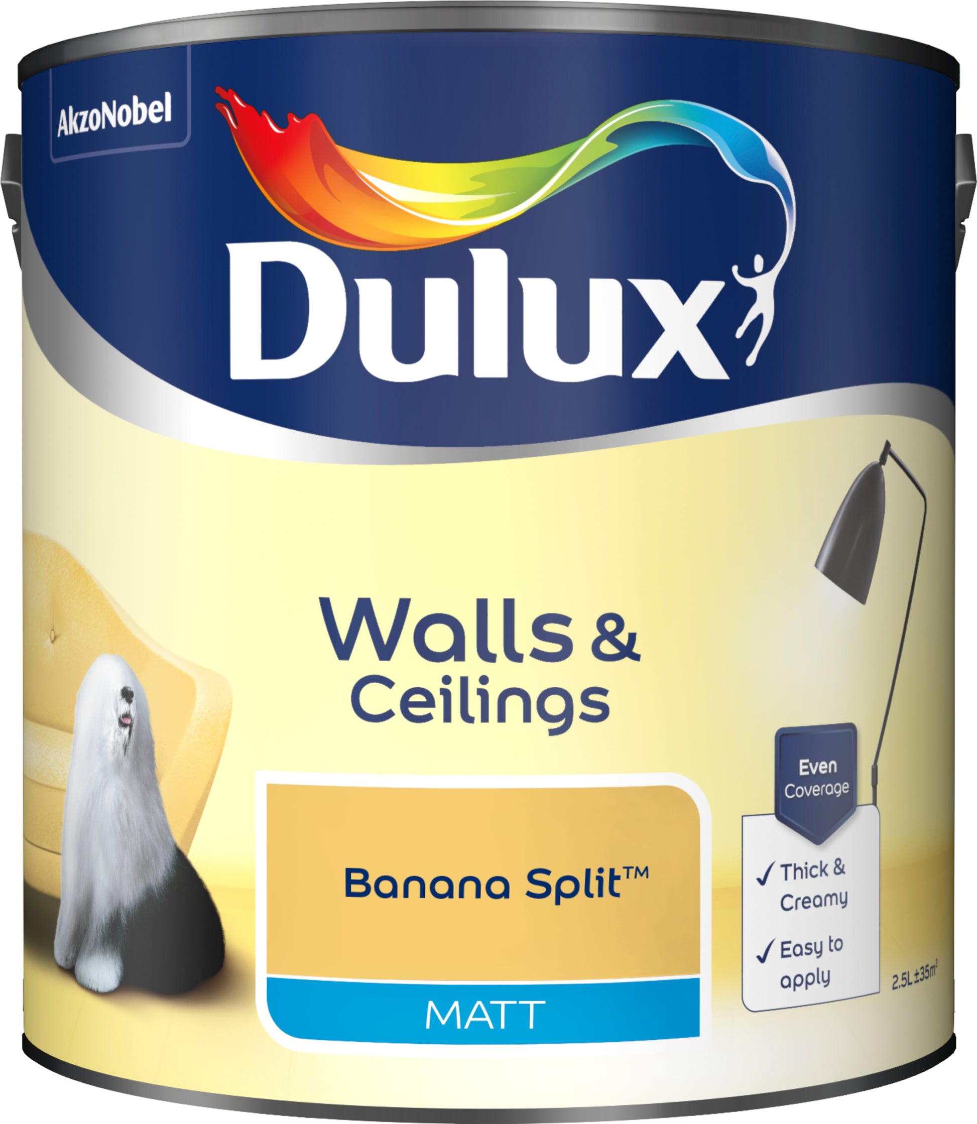 Dulux Matt Paint - Banana Split - 2.5 Litre