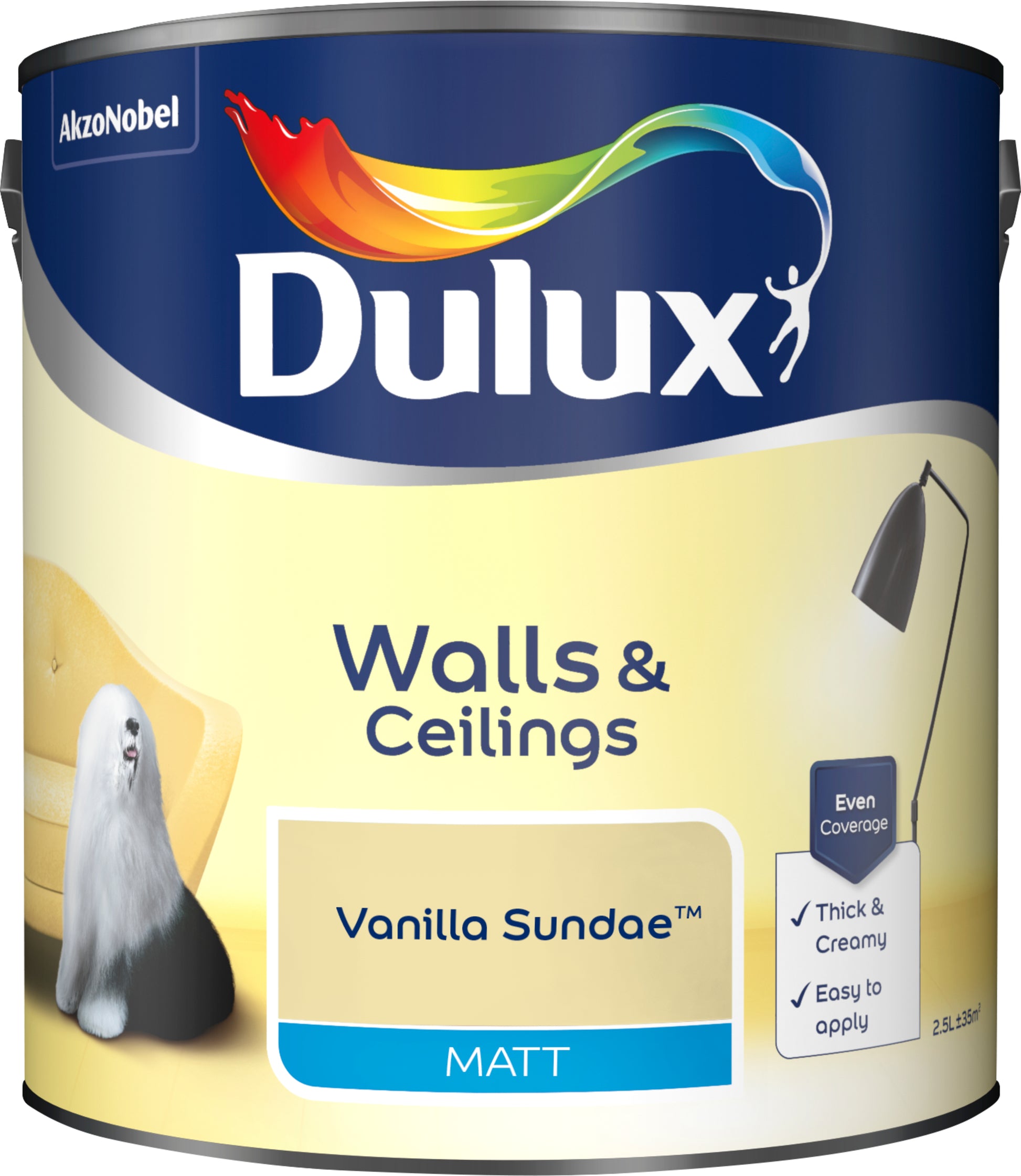 Dulux Matt Paint - Vanilla Sundae - 2.5 Litre