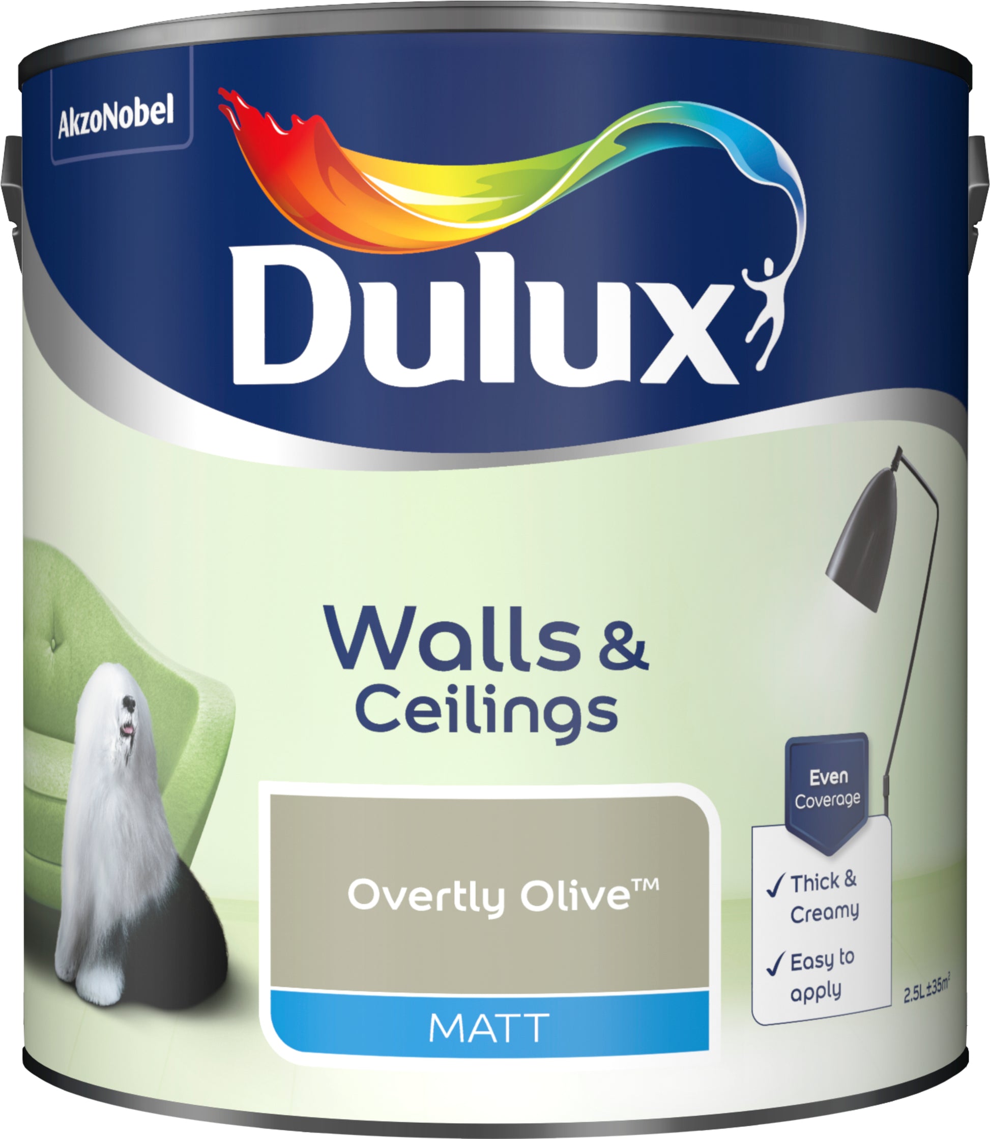 Dulux Matt Paint - Overtly Olive - 2.5 Litre