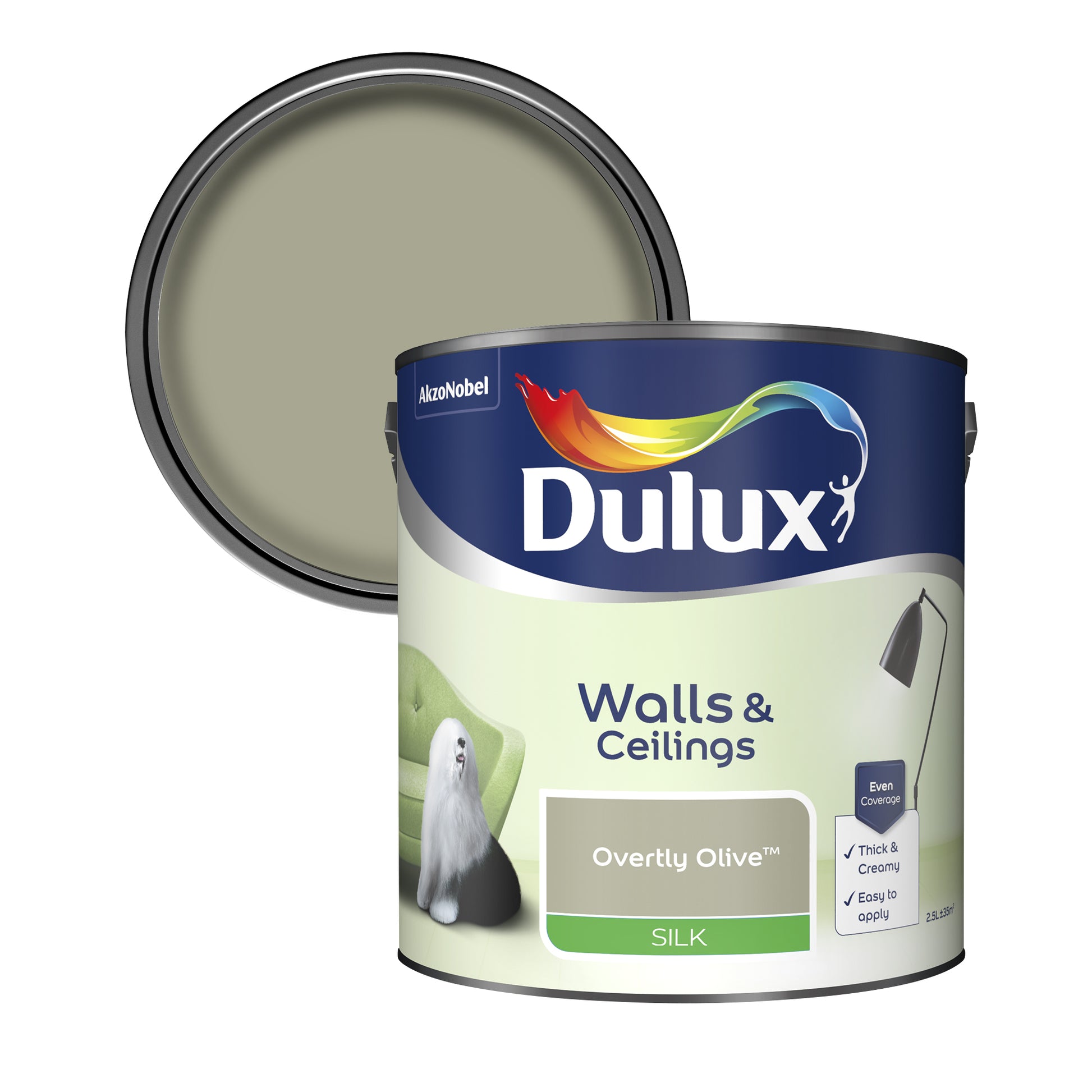 Dulux Silk Paint - Overtly Olive - 2.5 Litre