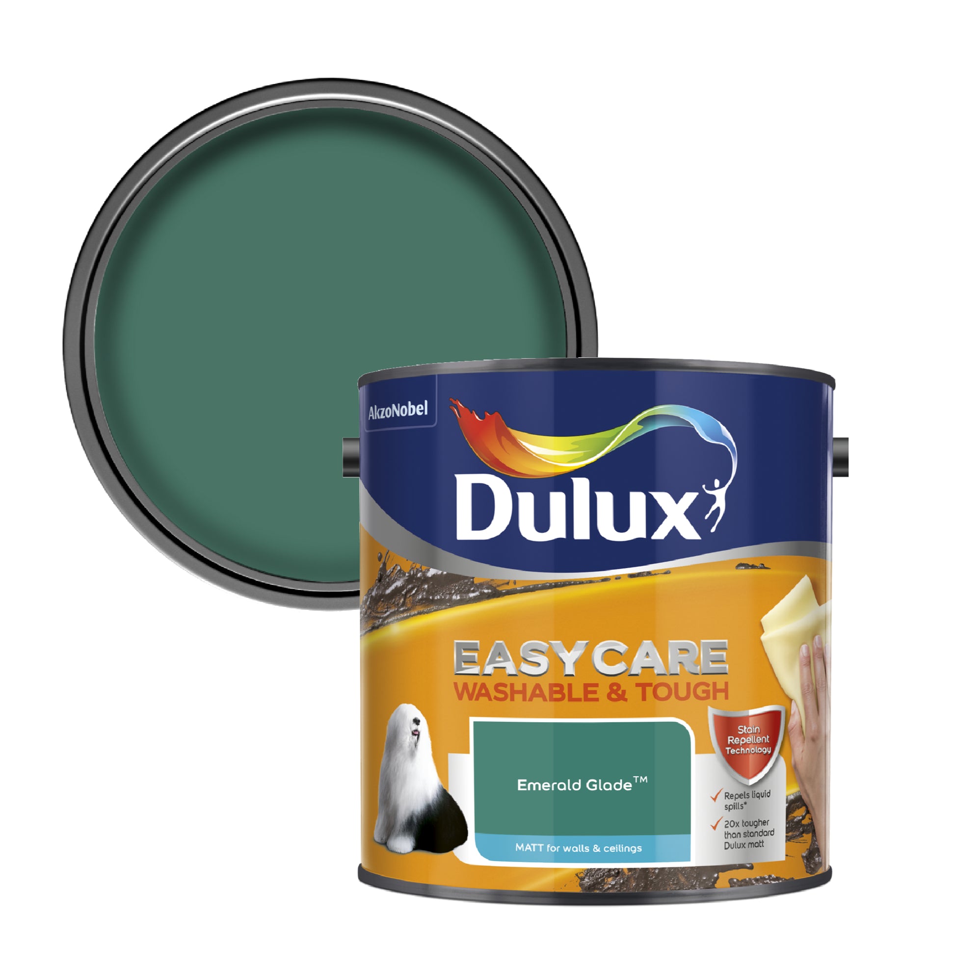 Dulux Easycare Washable & Tough Matt Paint - Emerald Glade - 2.5 Litre