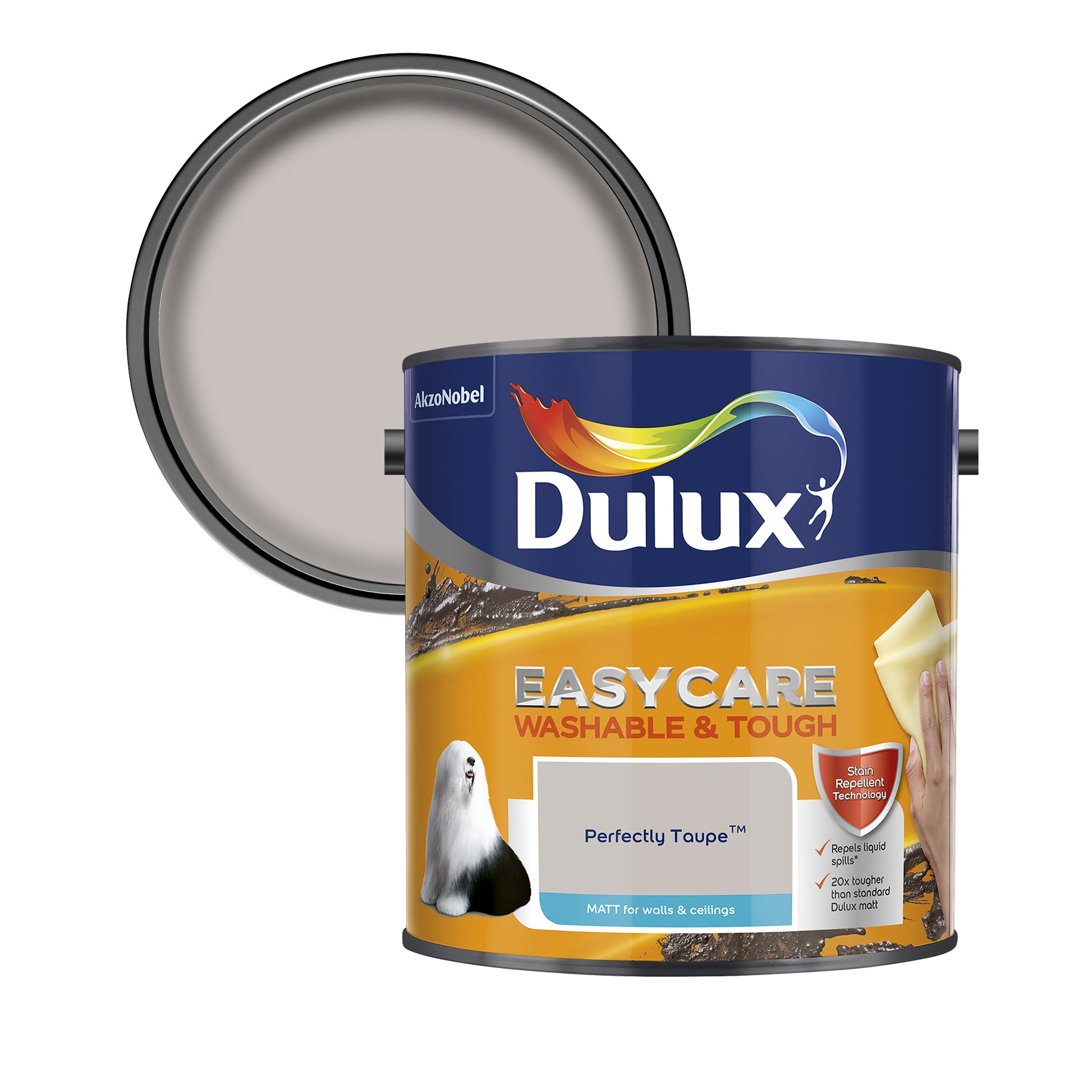 Dulux Easycare Washable & Tough Matt Paint - Perfectly Taupe - 2.5 Litre