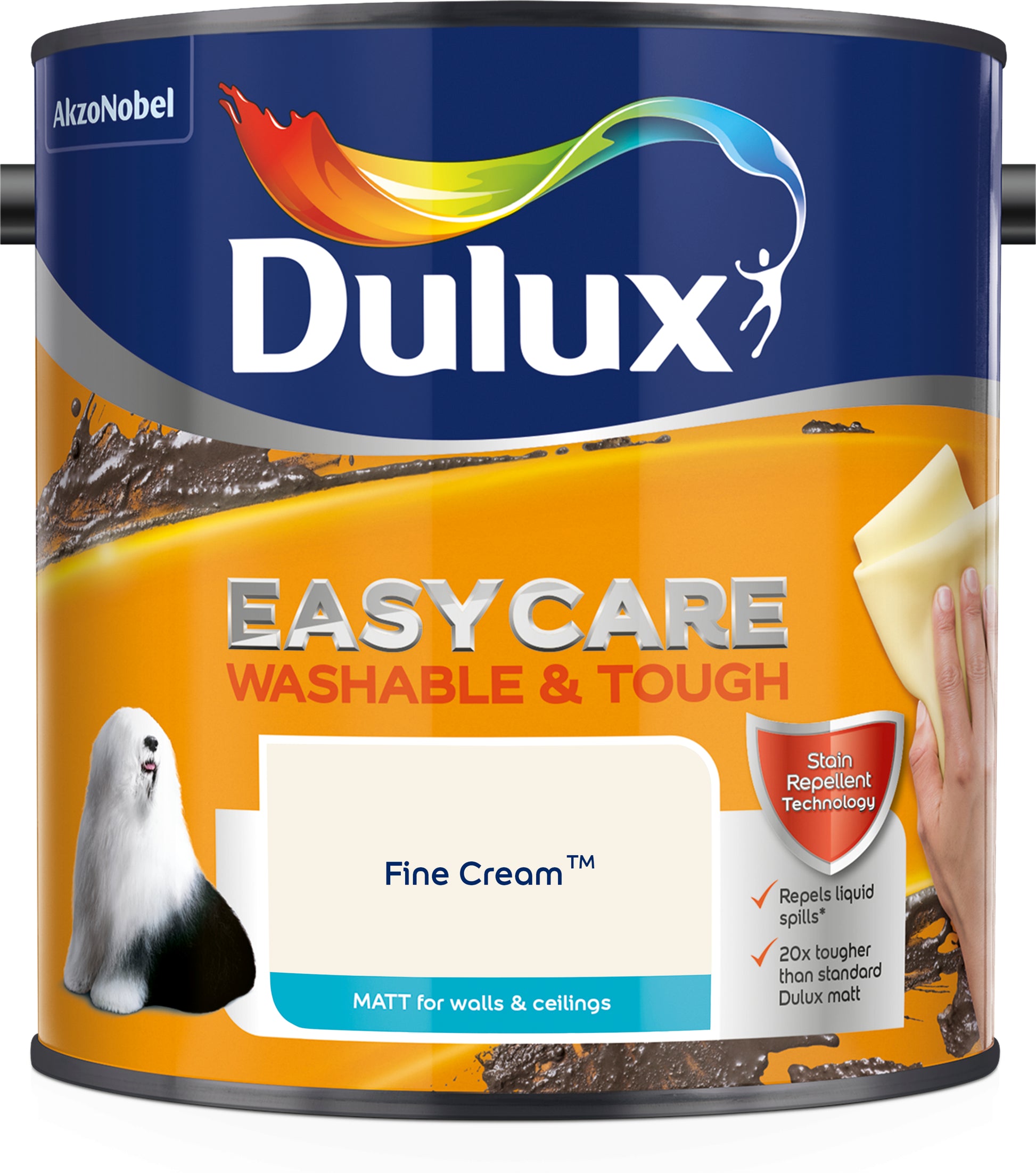 Dulux Easycare Washable & Tough Matt Paint - Fine Cream - 2.5 Litre