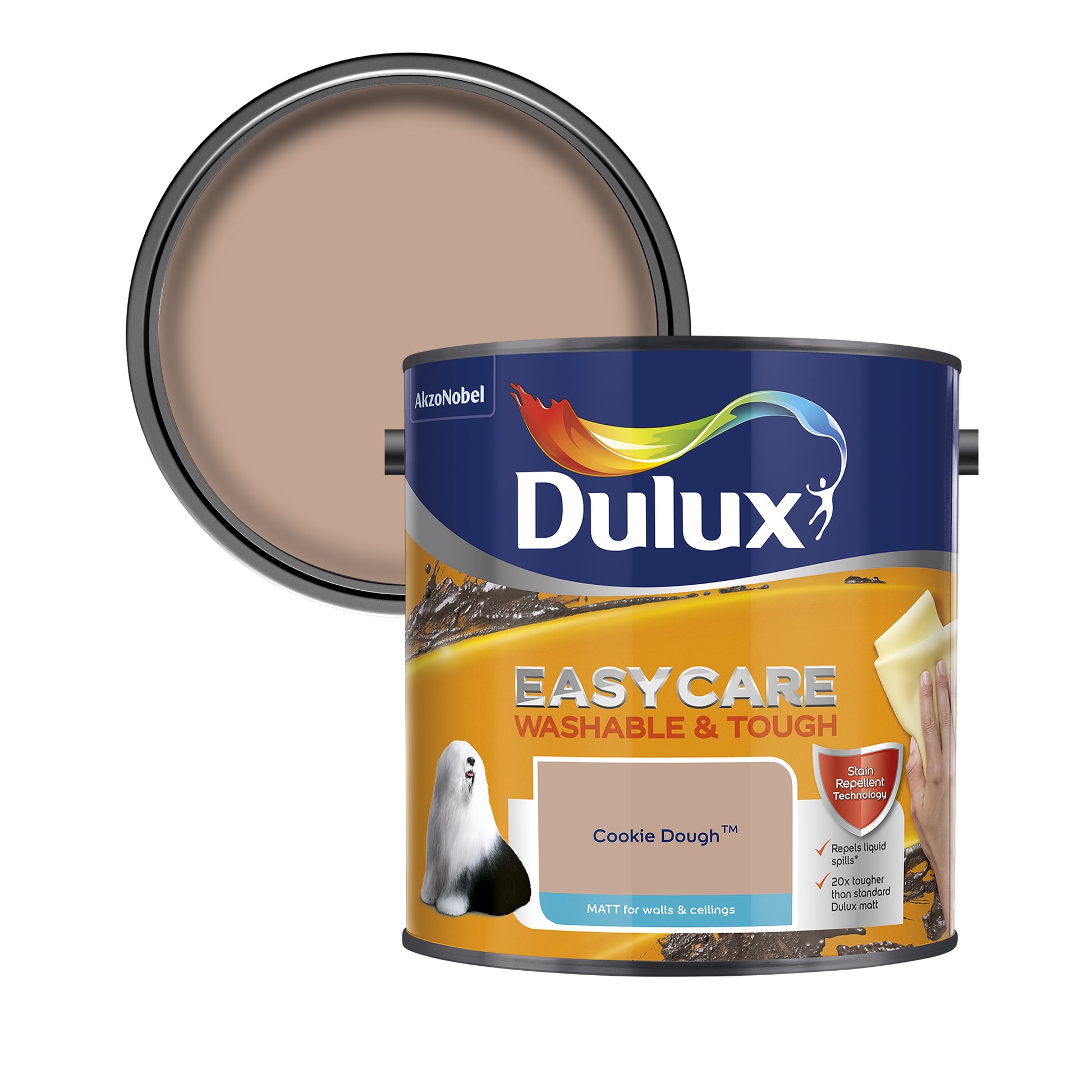 Dulux Easycare Washable & Tough Matt Paint - Cookie Dough - 2.5 Litre