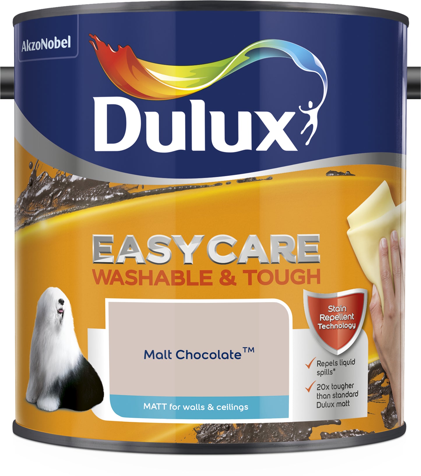 Dulux Easycare Washable & Tough Matt Paint - Malt Chocolate - 2.5 Litre