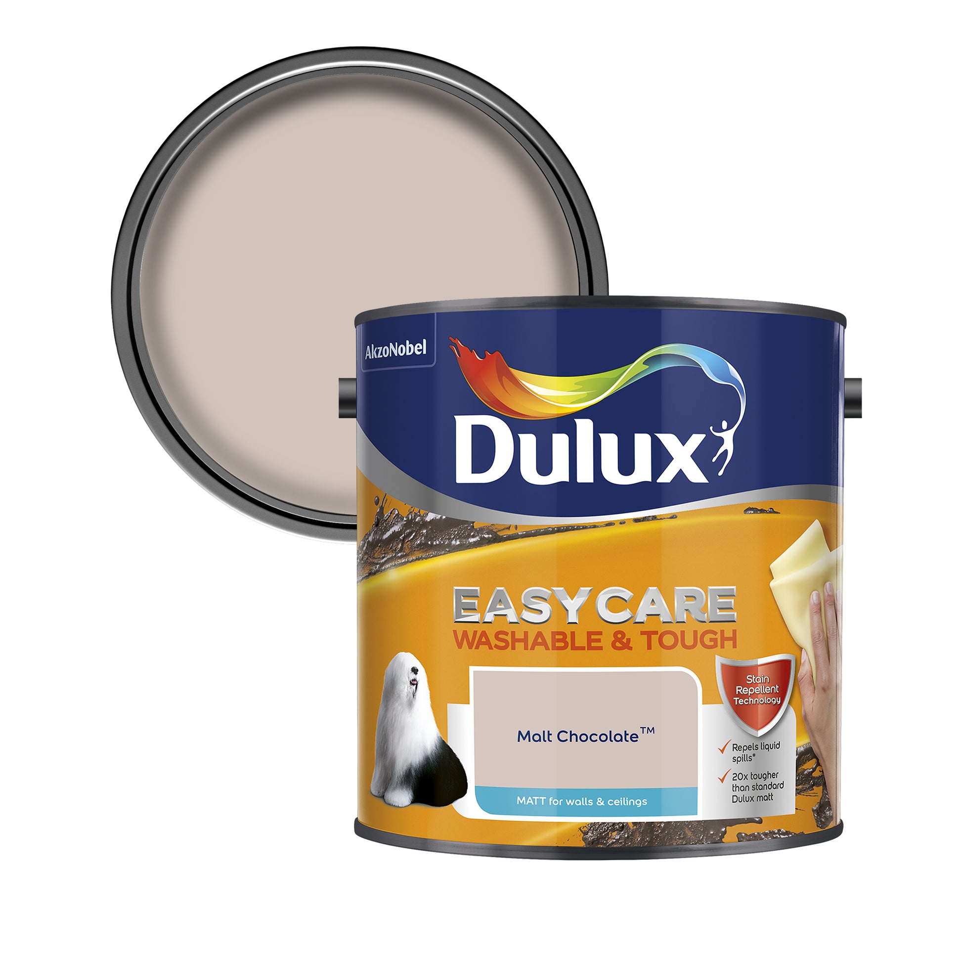 Dulux Easycare Washable & Tough Matt Paint - Malt Chocolate - 2.5 Litre