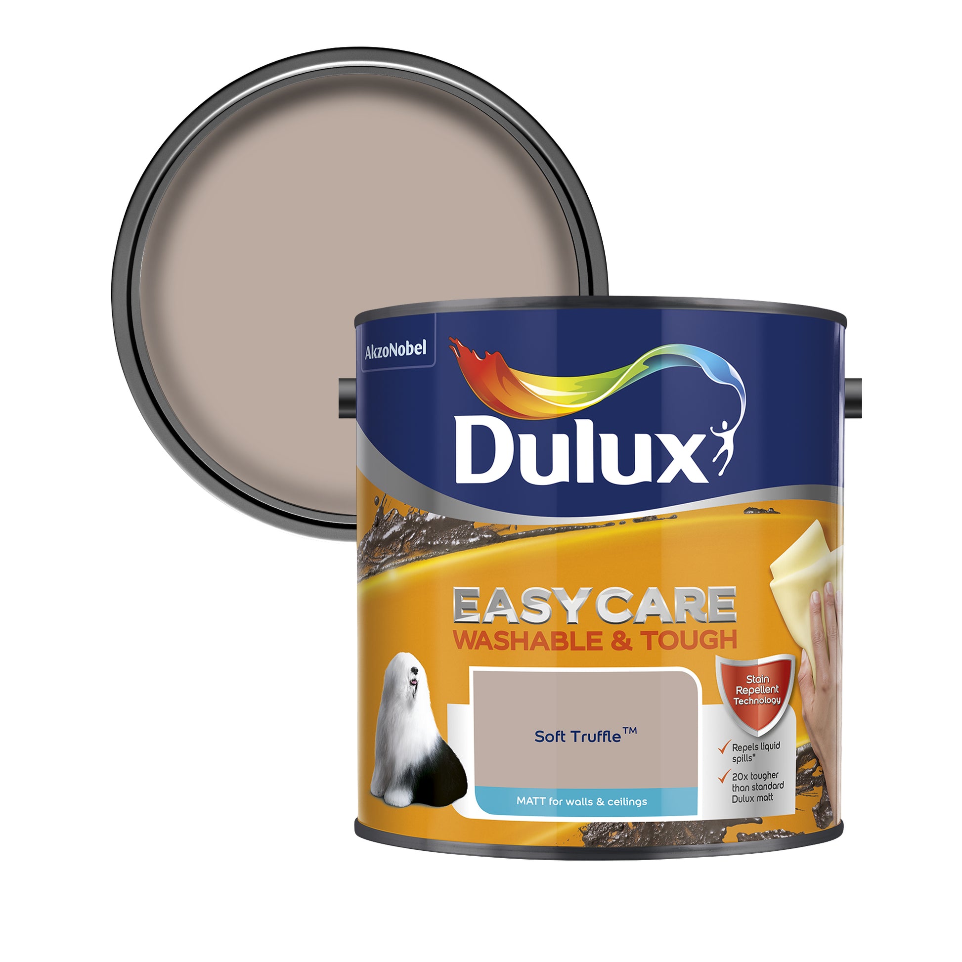 Dulux Easycare Washable & Tough Matt Paint - Soft Truffle - 2.5 Litre