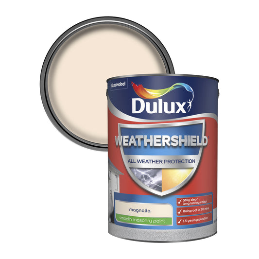 Dulux Weathershield All Weather Protection Smooth Masonry Paint - Magnolia - 250ml