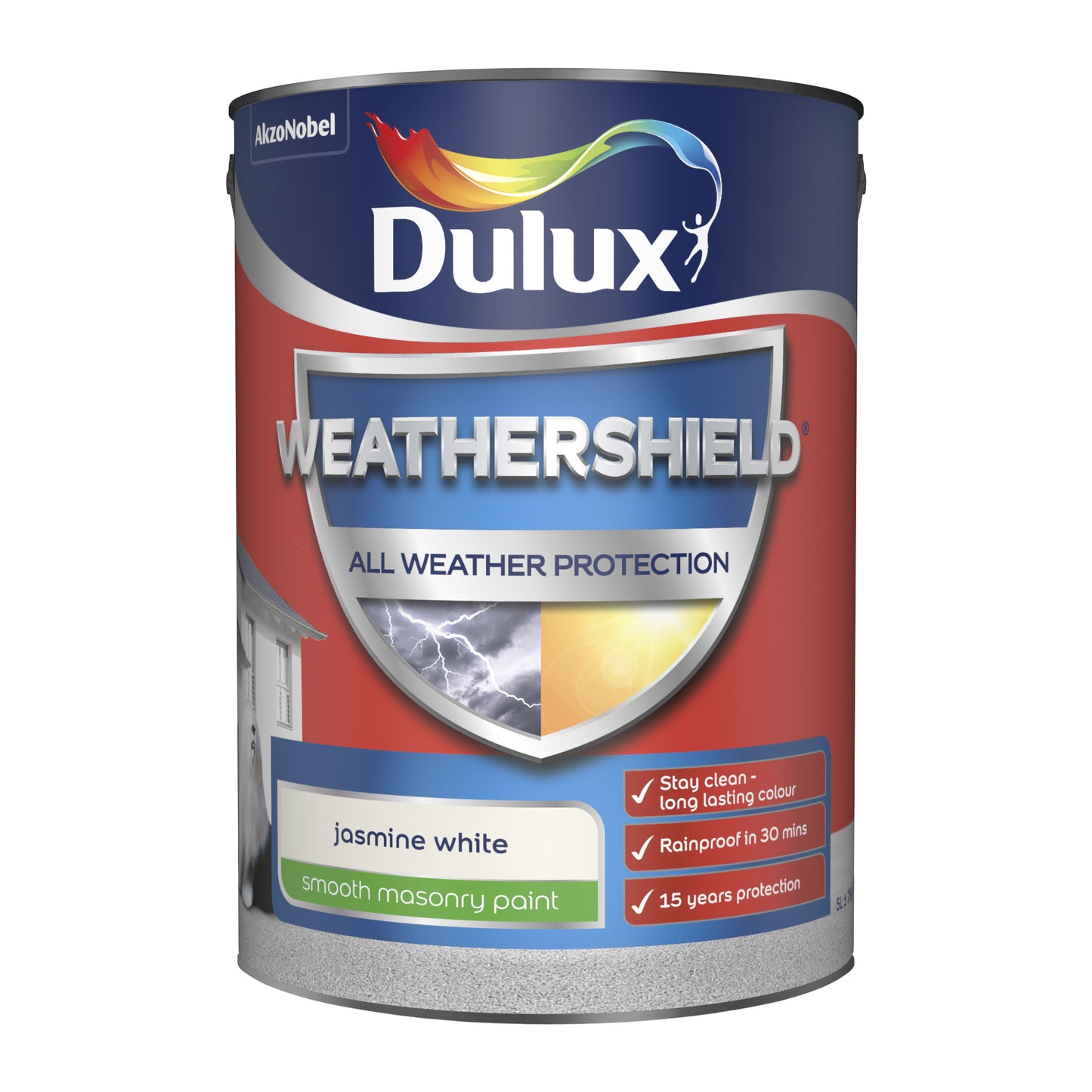 Dulux Weathershield All Weather Protection Smooth Masonry Paint - Jasmine White - 250ml