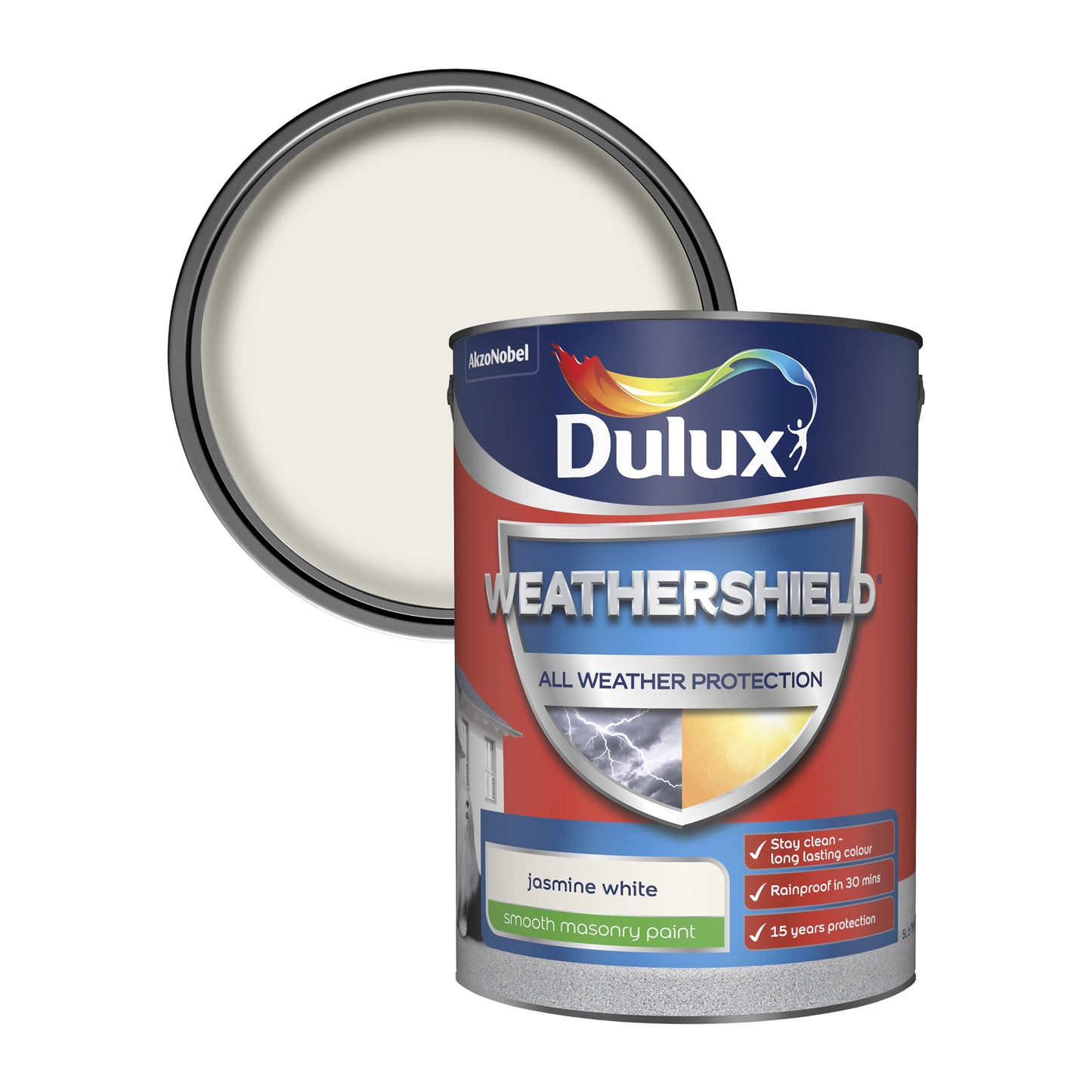 Dulux Weathershield All Weather Protection Smooth Masonry Paint - Jasmine White - 250ml