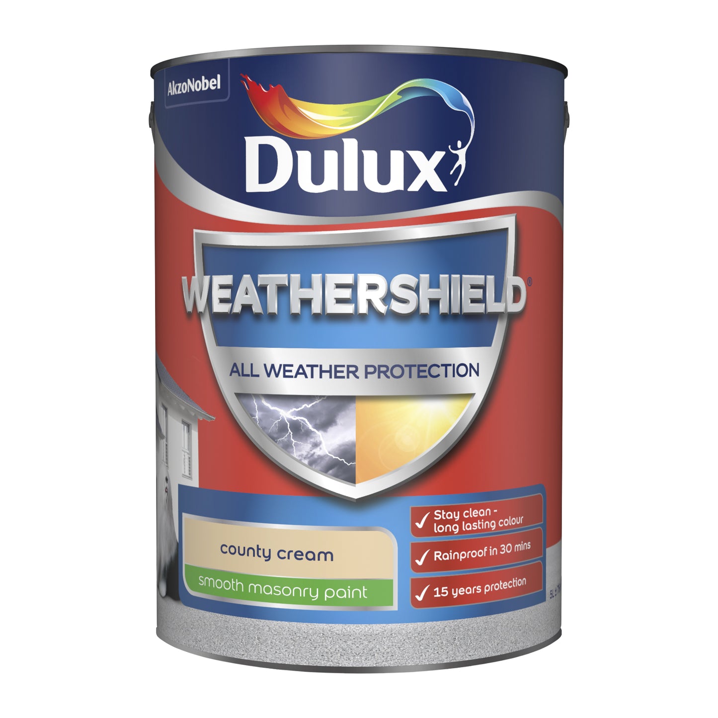 Dulux Weathershield All Weather Protection Smooth Masonry Paint - County Cream - 250ml