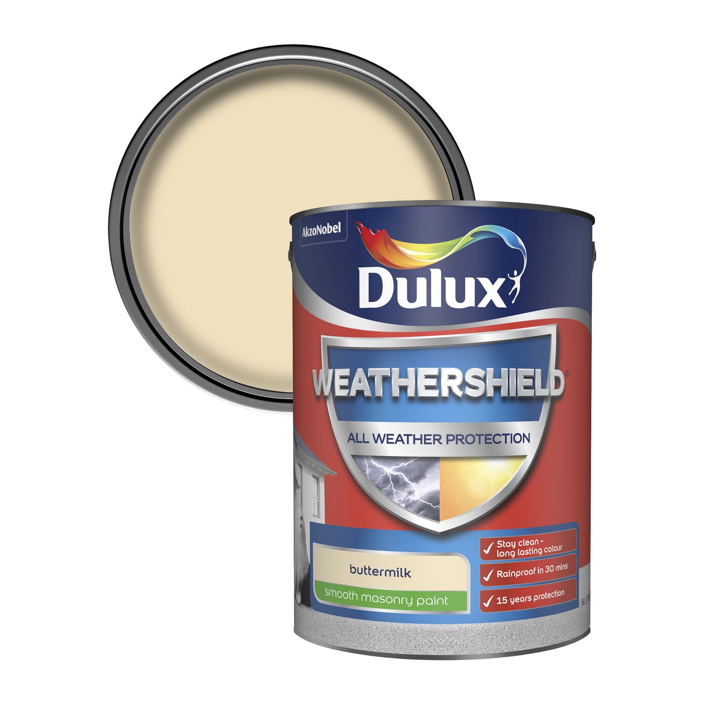 Dulux Weathershield All Weather Protection Smooth Masonry Paint - Buttermilk - 250ml