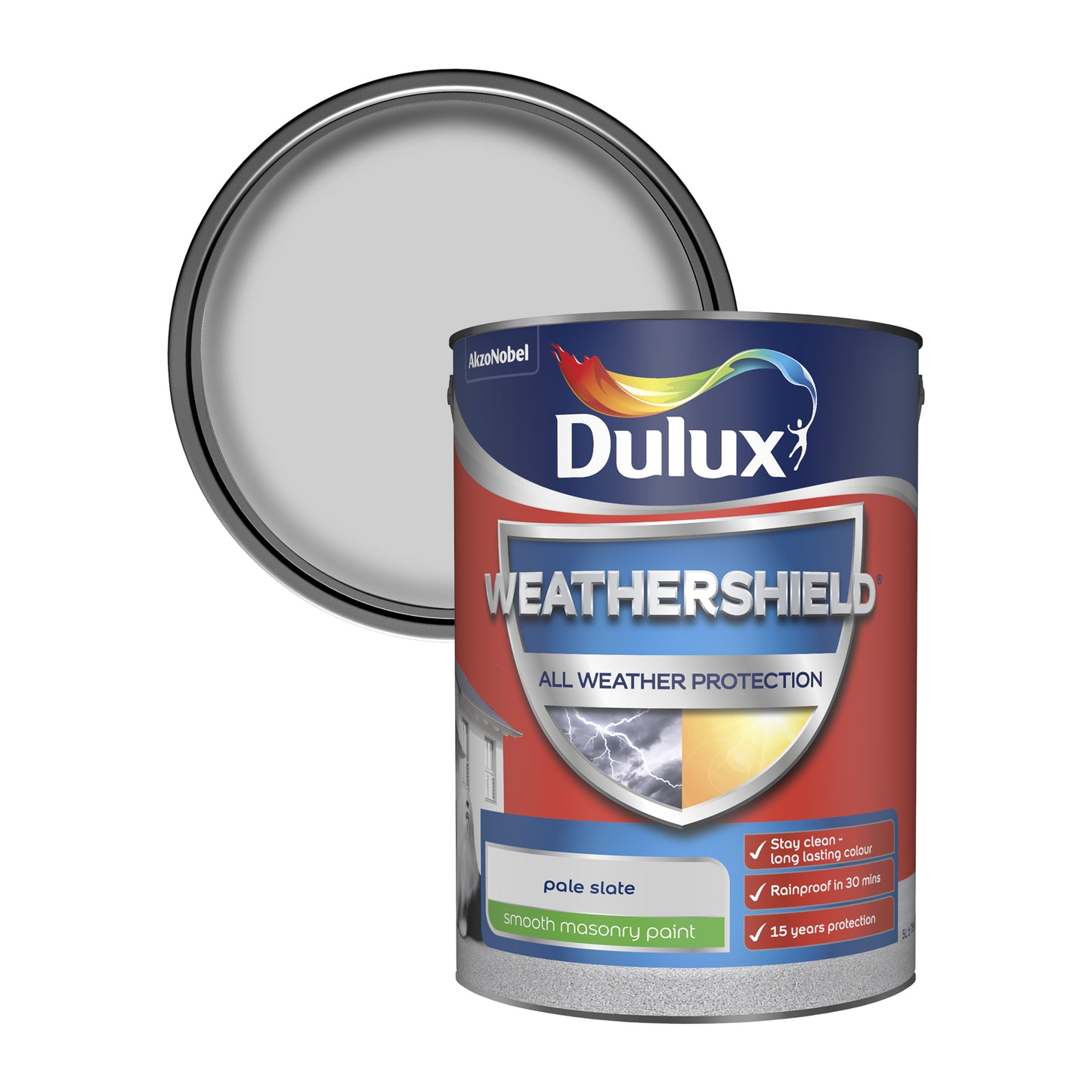 Dulux Weathershield All Weather Protection Smooth Masonry Paint - Pale Slate - 250ml