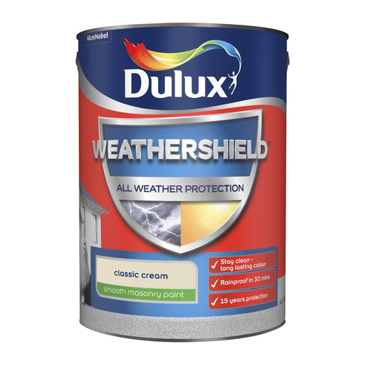 Dulux Weathershield All Weather Protection Smooth Masonry Paint - Classic Cream - 250ml