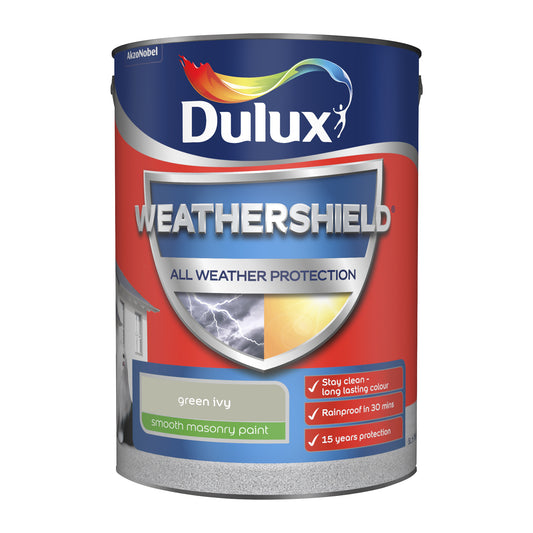 Dulux Weathershield All Weather Protection Smooth Masonry Paint - Green Ivy - 250ml