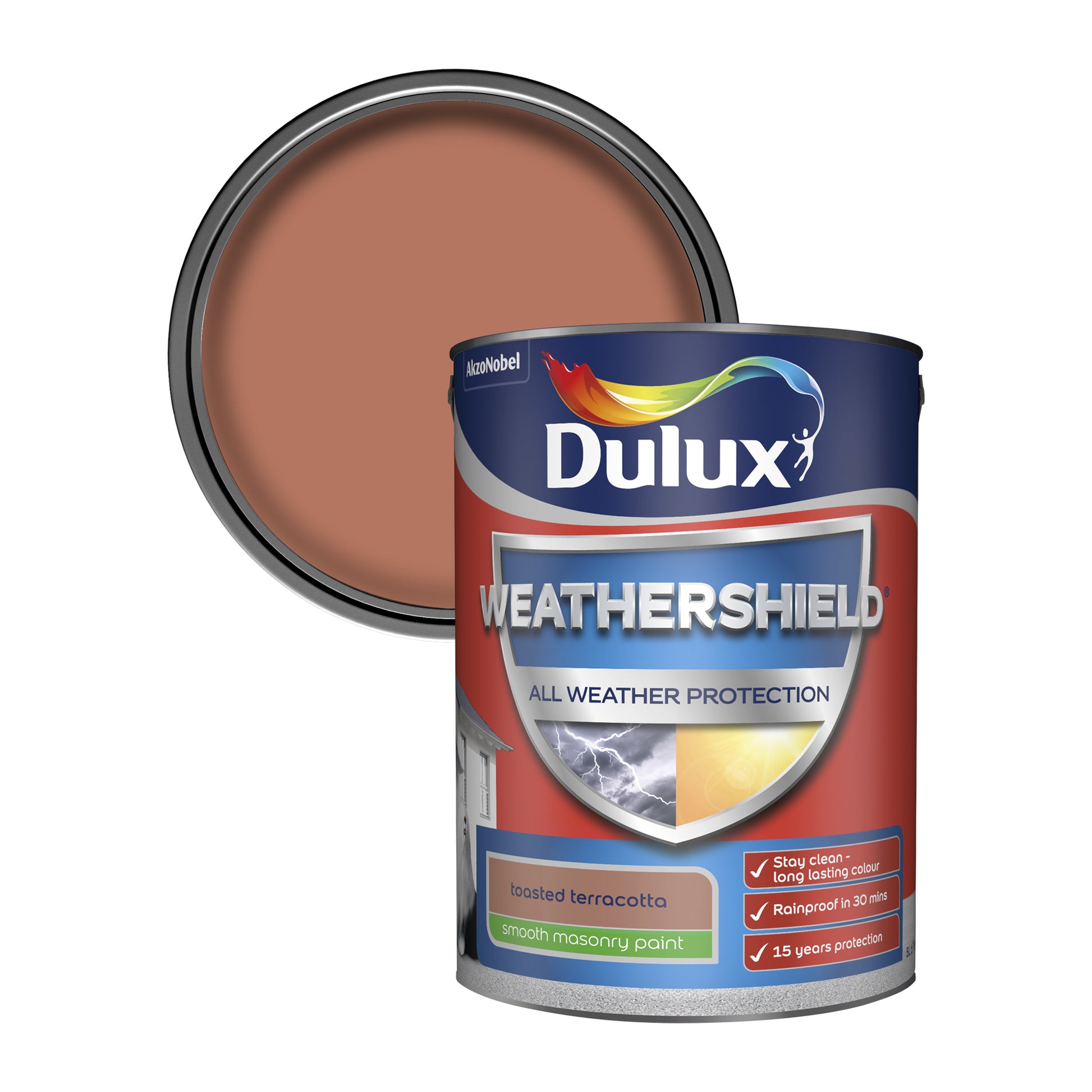 Dulux Weathershield All Weather Protection Smooth Masonry Paint - Toasted Terracotta - 250ml